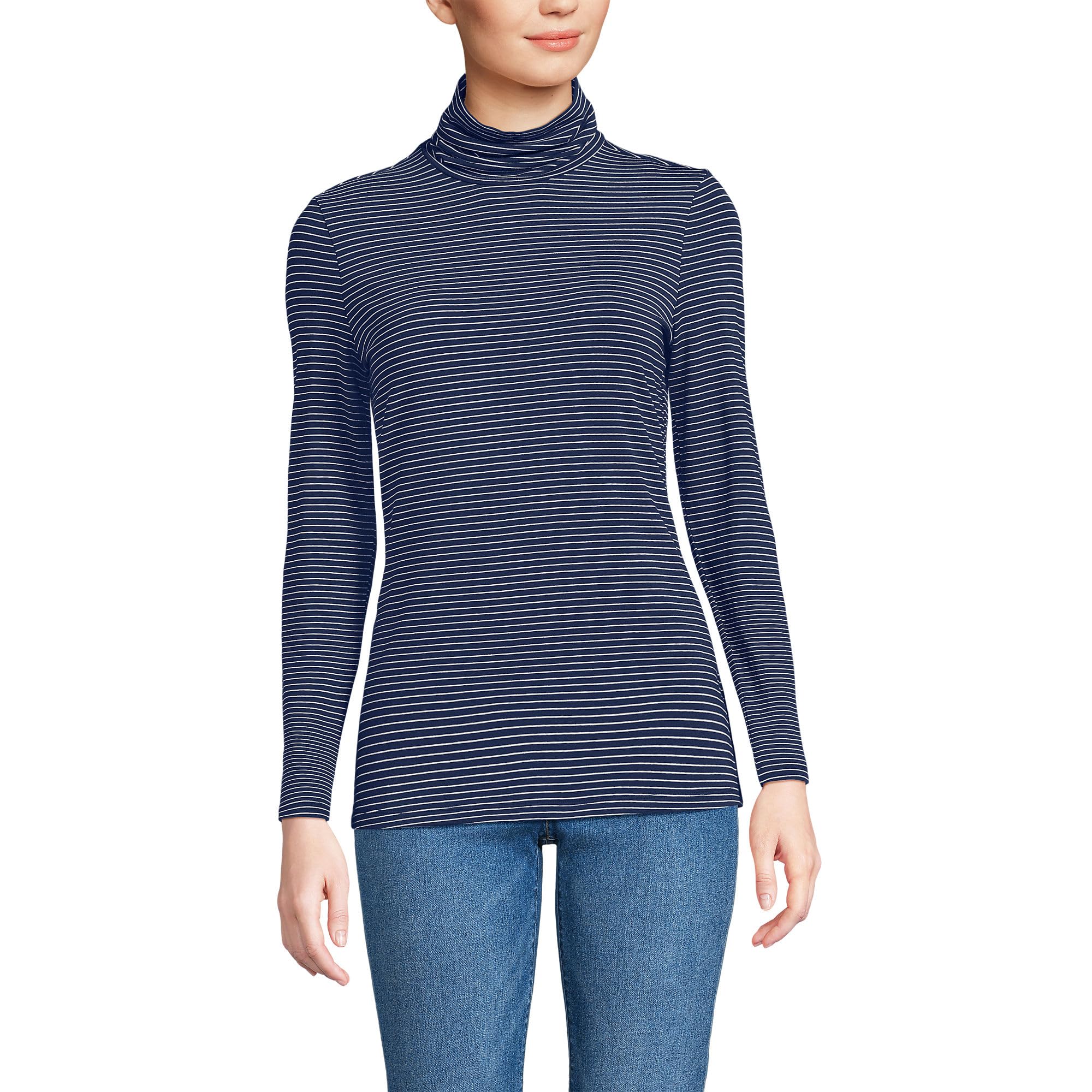 Lands' End Women's Jersey Knit Turtleneck