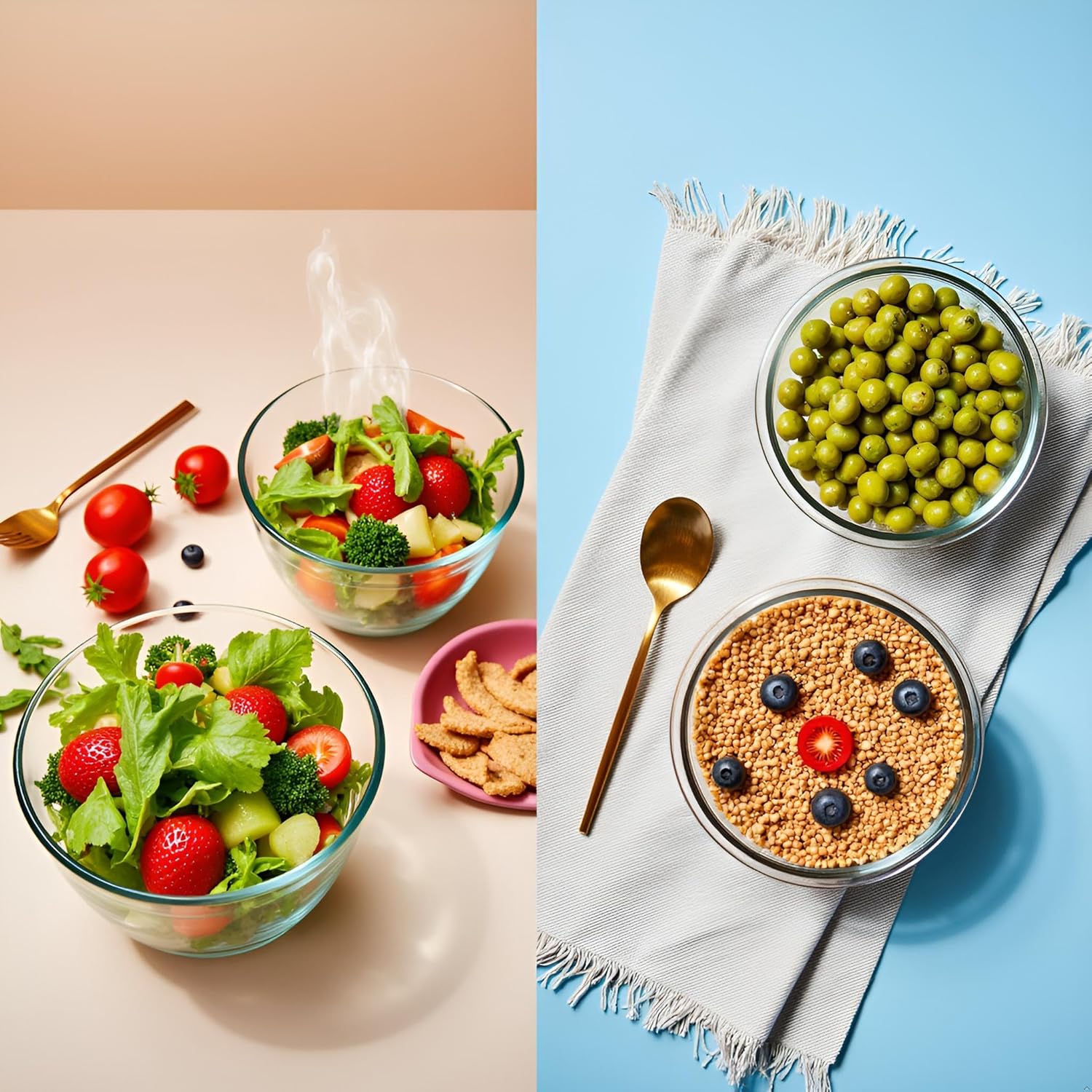 Small Round Glass Food Storage Containers With Lids, 1.5 Cup Round Meal Prep Bowls With Lids BPA-Free, Airtight Small Glass Food Containers for Microwave, Dishwasher, Freezer Safe-（4 pack） - Image 7