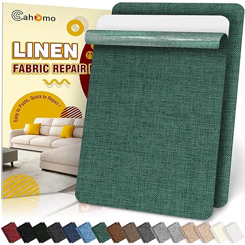 Miniatura 43 de Cahomo Cinta de reparación de lino de 4 x 79 pulgadas, parches de tela autoadhesivos, kit de cinta de parche de lino, cinta de reparación de tela