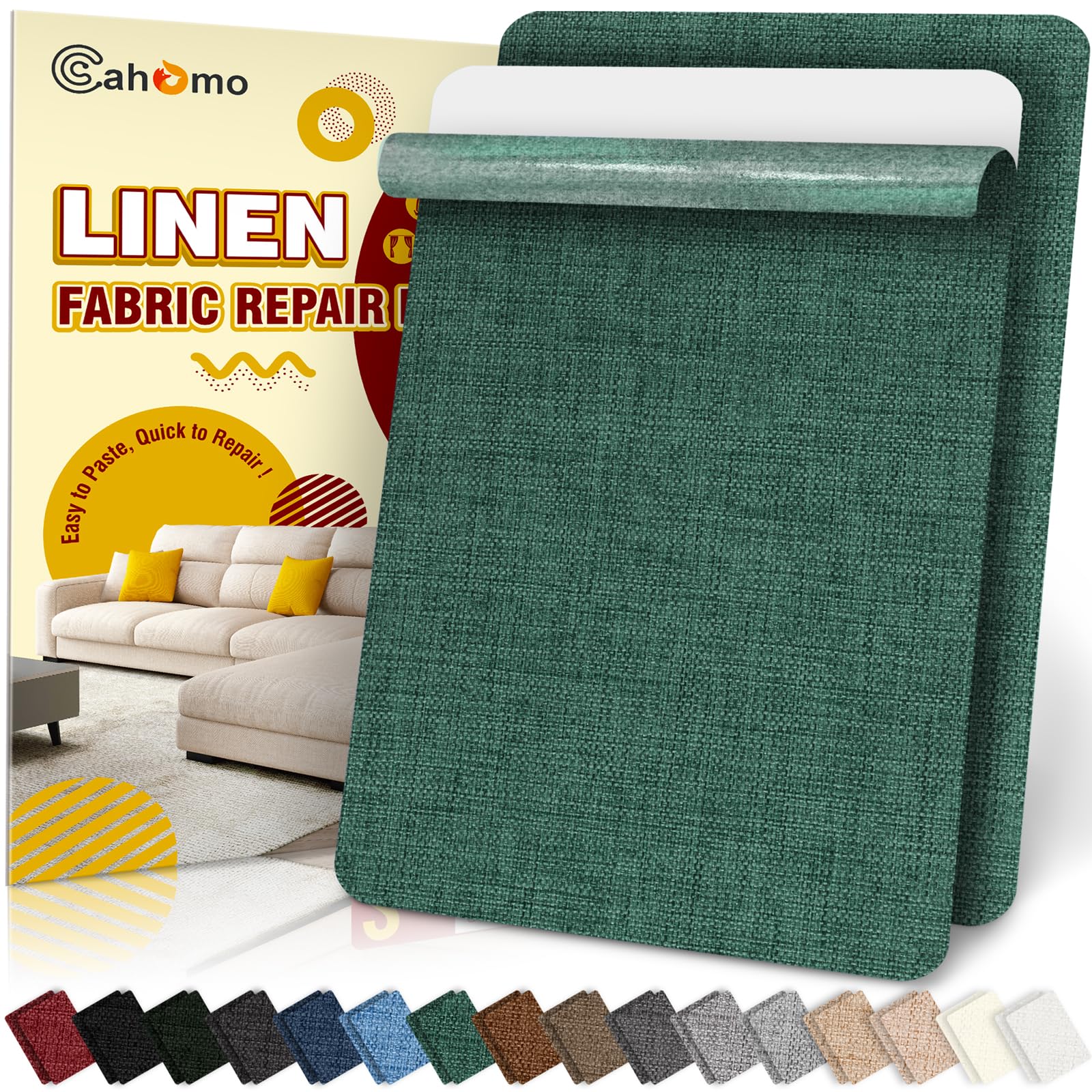 Flicken Selbstklebend Stoff, Cahomo Leinenstoff Patches Selbstklebend, Leinen Reparatur Patches für Sofa, Autositze, Bootssitze, Bürostuhl, Vorhang