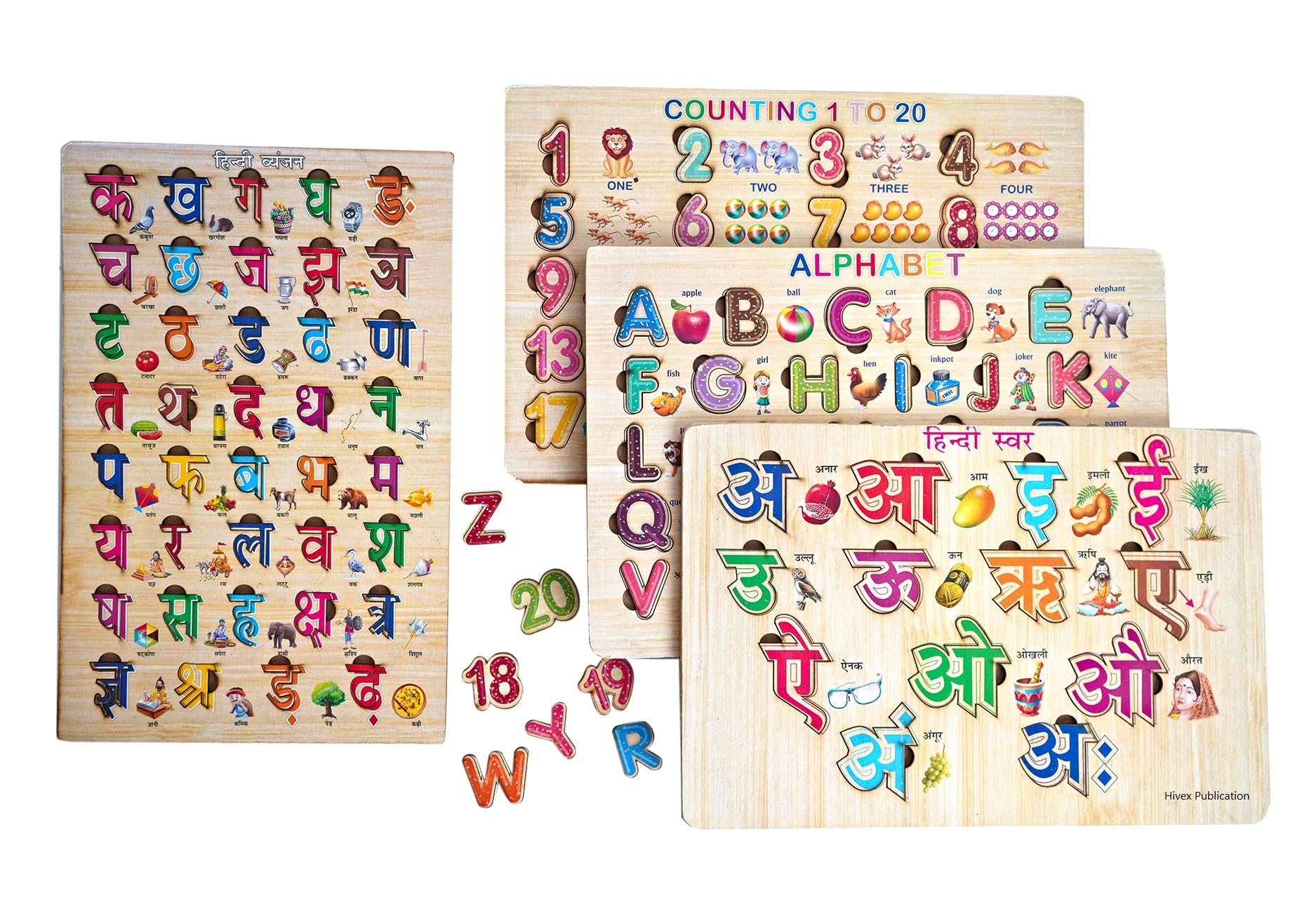 PaperPilot Wooden Learning Educational Puzzle Set For Kids | Puzzletoys For Kids | Set Of 4 | English Alphabet, Numbers, Hindi Varnmala (Swar & Vyanjan Both) | Wooden Toys For Kids (B0CRQNRT5Z) Amazon Price History, Amazon Price Tracker