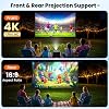 Pantalla de proyección de 120 pulgadas con soporte, 16:9 4K HD portátil para interiores y exteriores, liviana con bolsa de transporte y bolsa de arena para jardín, cine en casa, campamento, hogar 7