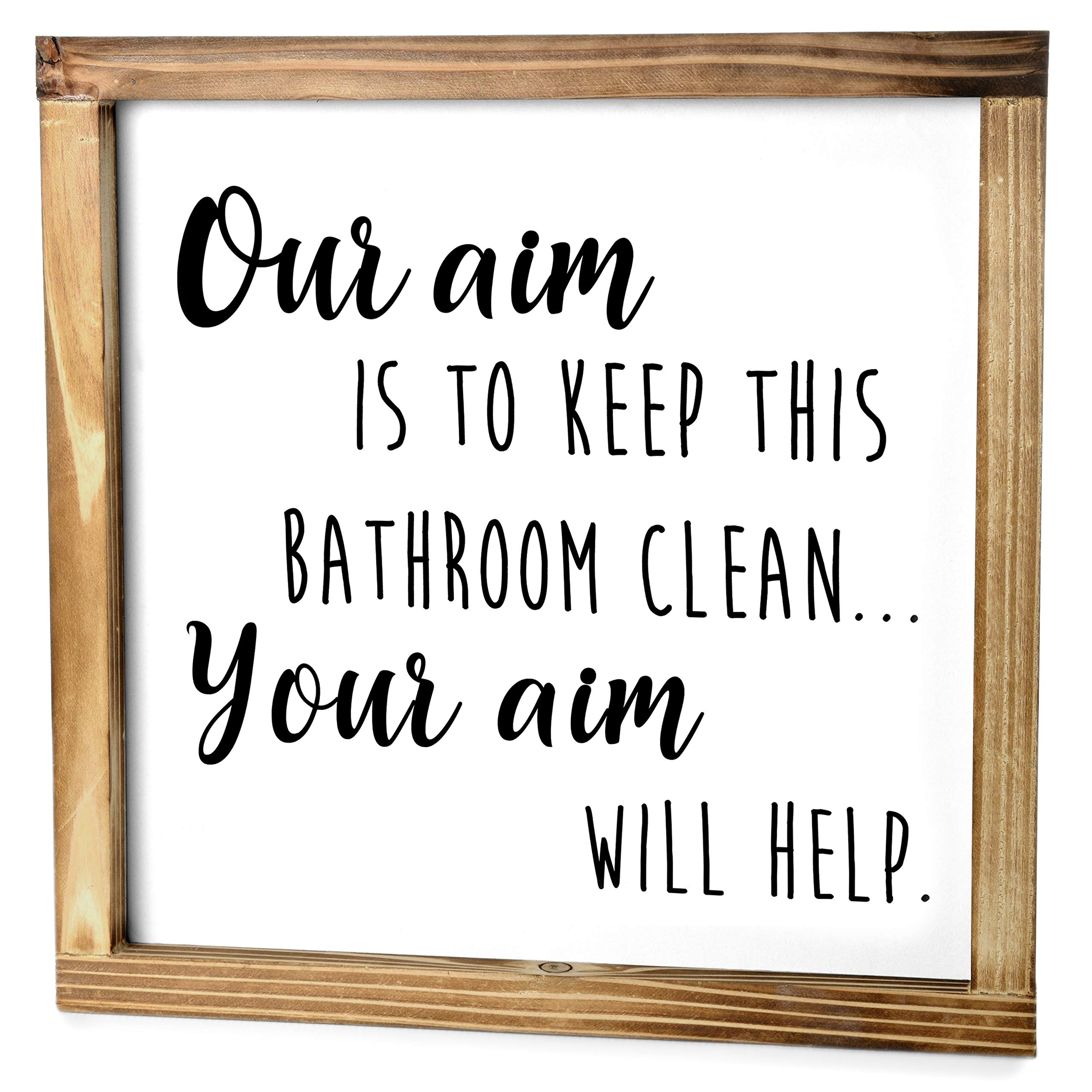 Our Aim is to Keep This Bathroom Clean Sign 12x12 Inch, Bathroom Signs