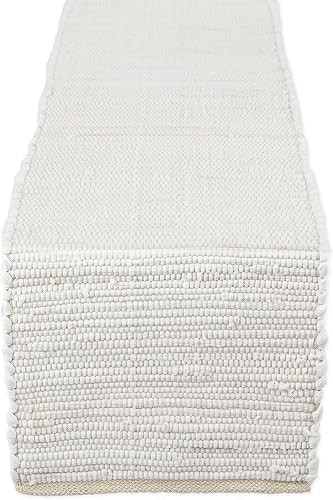 DII Handmade Chindi Tabletop, Reversible and Machine Washable, Table Runner, 14x72, Natural