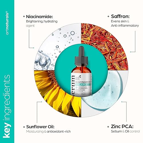 Miniatura 2 de ArtNaturals - Suero facial de 10% niacinamida activa con 1% de zinc PCA y vitamina B3, fórmula avanzada ácido hialurónico, reductor de poros,