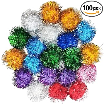 100 Pcs 1.8 Inch Sparkle Ball Cat Toy Interactive Balls Multicolor for Kittens Exercise and Multiple Cats Play