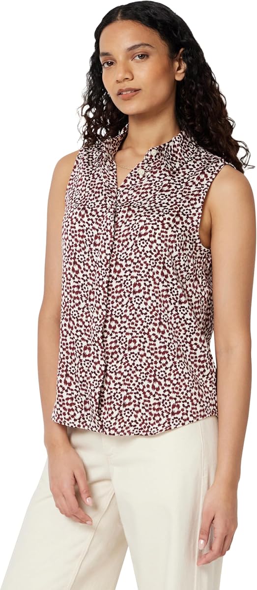 Amazon Essentials Blusa sin mangas con botones para mujer