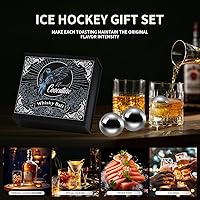 Vista 7 de Juego de 4 esferas de hielo de acero inoxidable reutilizables, esferas de cubitos de hielo para bebidas, piedras de whisky, regalos para hombres