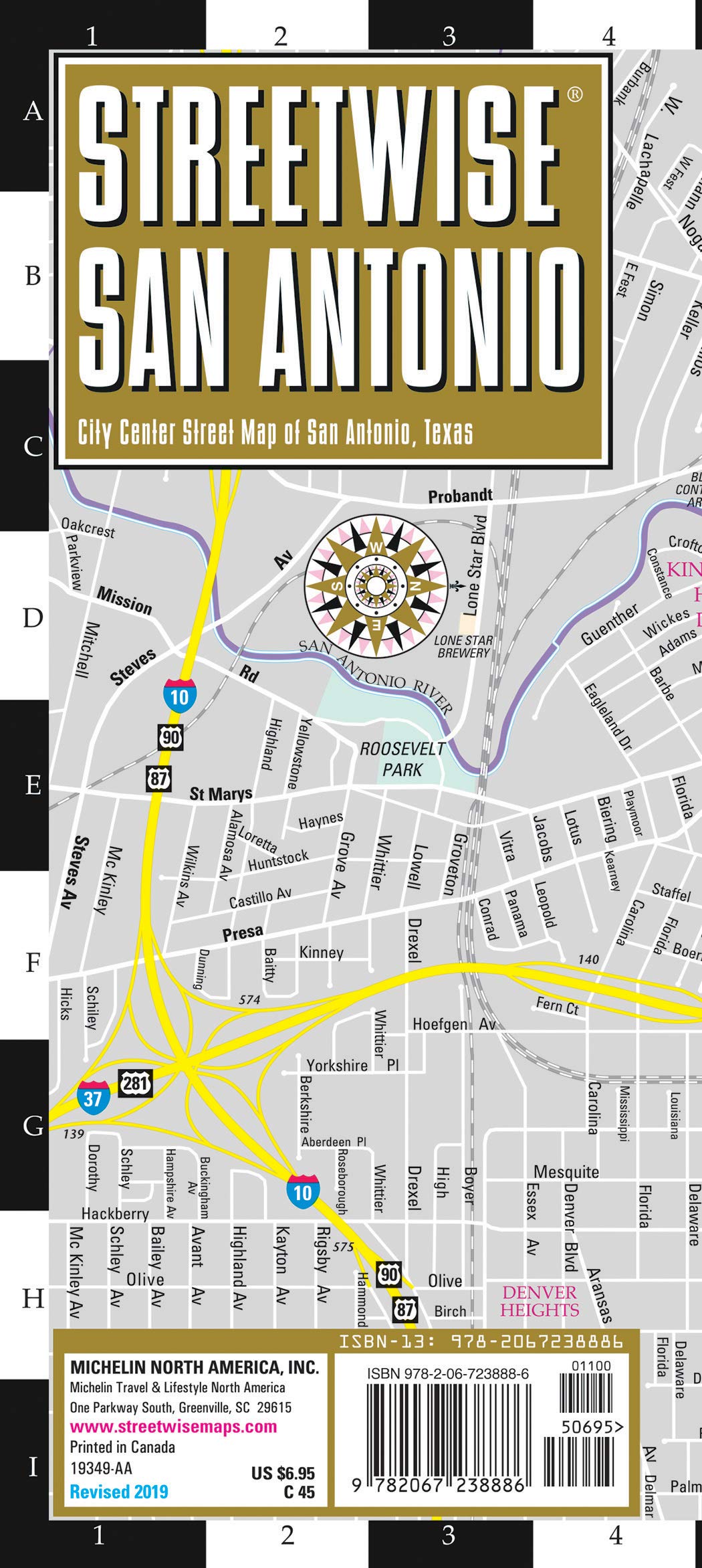 Buy Streetwise Map San Antonio - Laminated City Center Street Map of