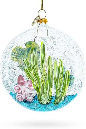 Miniatura 3 de Adorno navideño de cristal de peces, coral