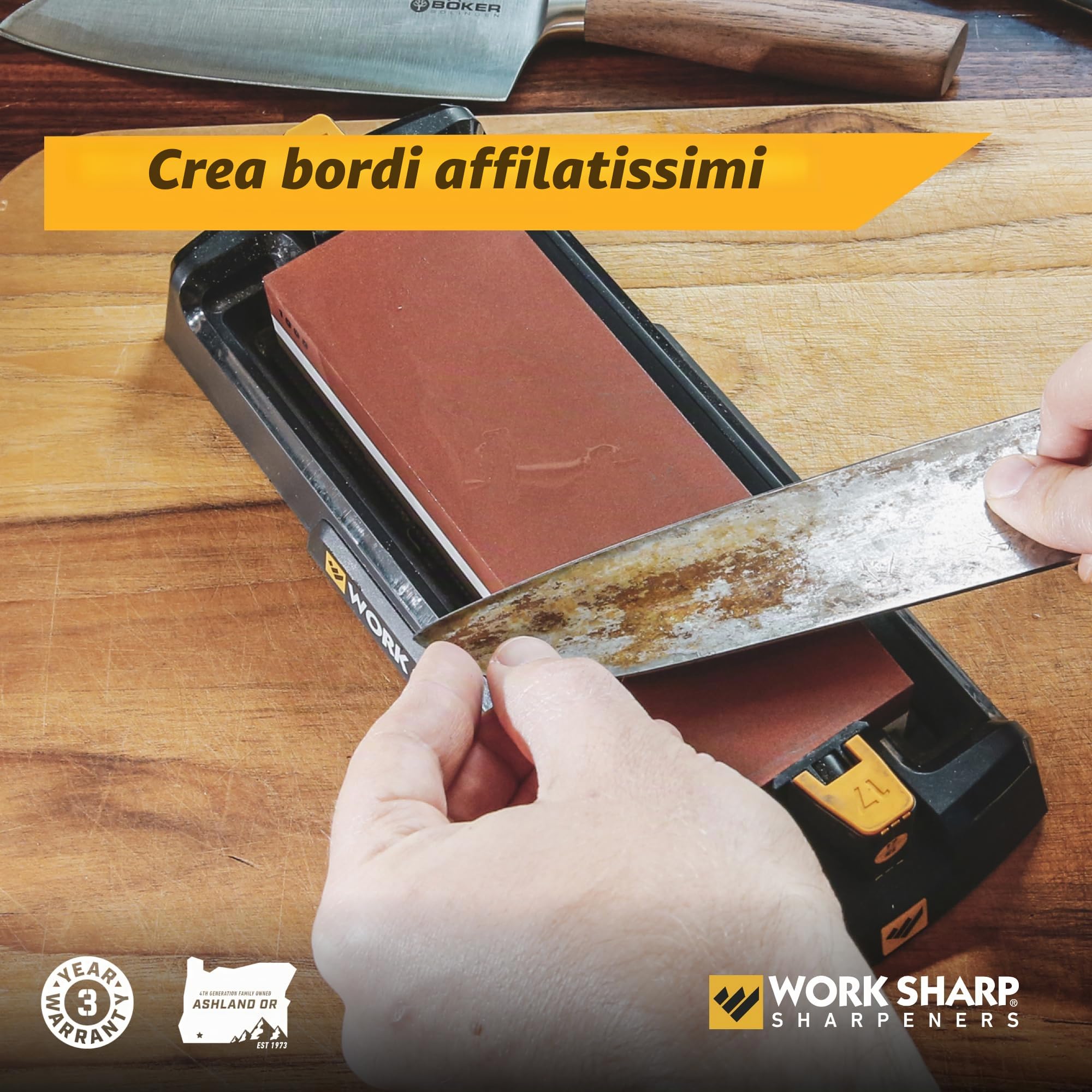 Work Sharp Affilacoltelli da banco per affilare coltelli e utensili da cucina, tasca e filettatura