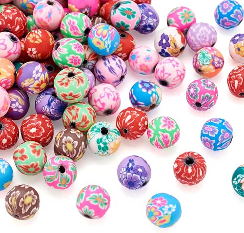 Pandahall 200pcs 12mm Round Polymer Clay Beads Assorted Colorful Bubblegum