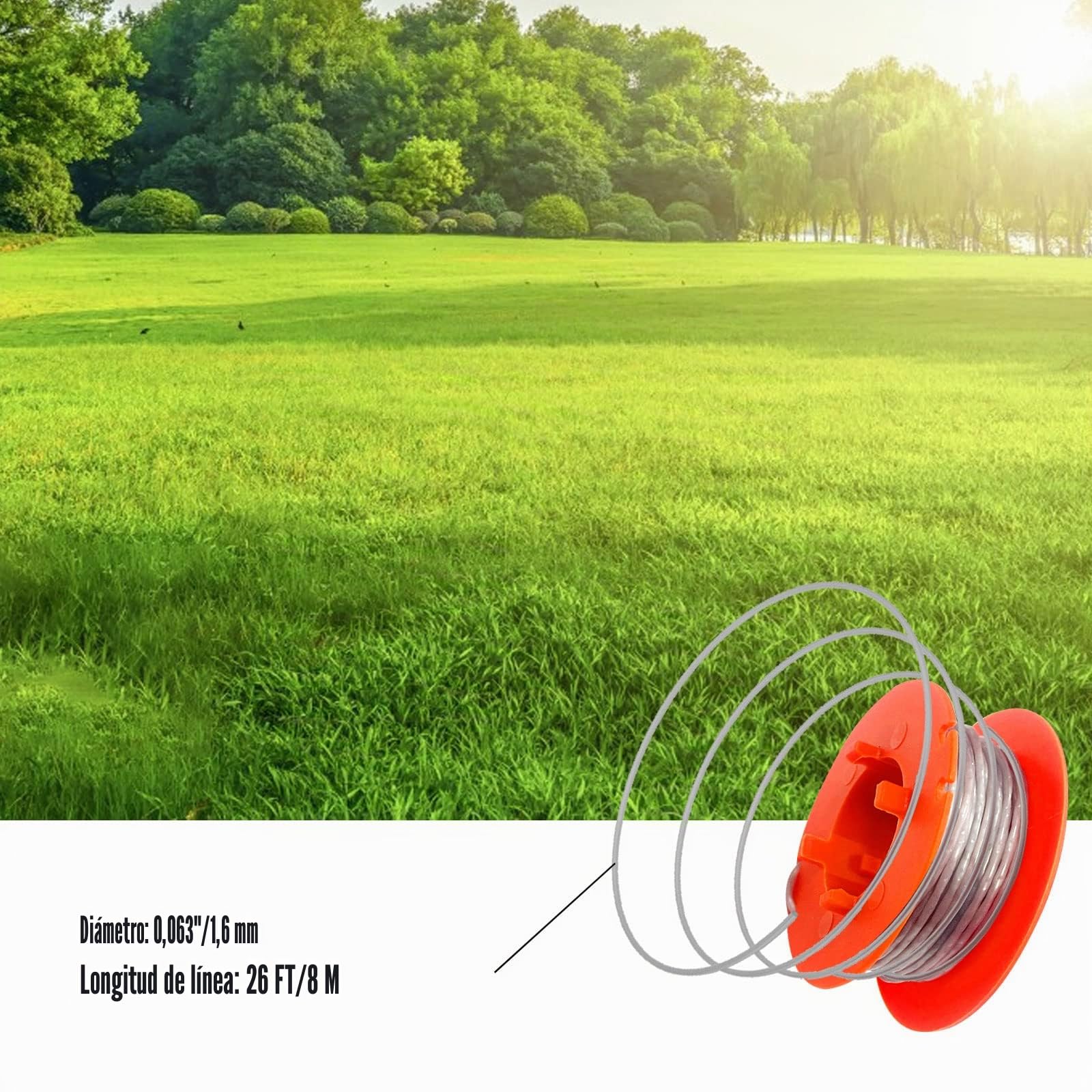 CDIYTOOL F016800175 Bobina desbrozadora Φ1,6 mm, 8 m, para Bosch Art 23 26 30 COMBITRIM EASYTRIM Carrete línea Repuesto Alambre, Carrete Recortadora césped con Cubierta F016L71088