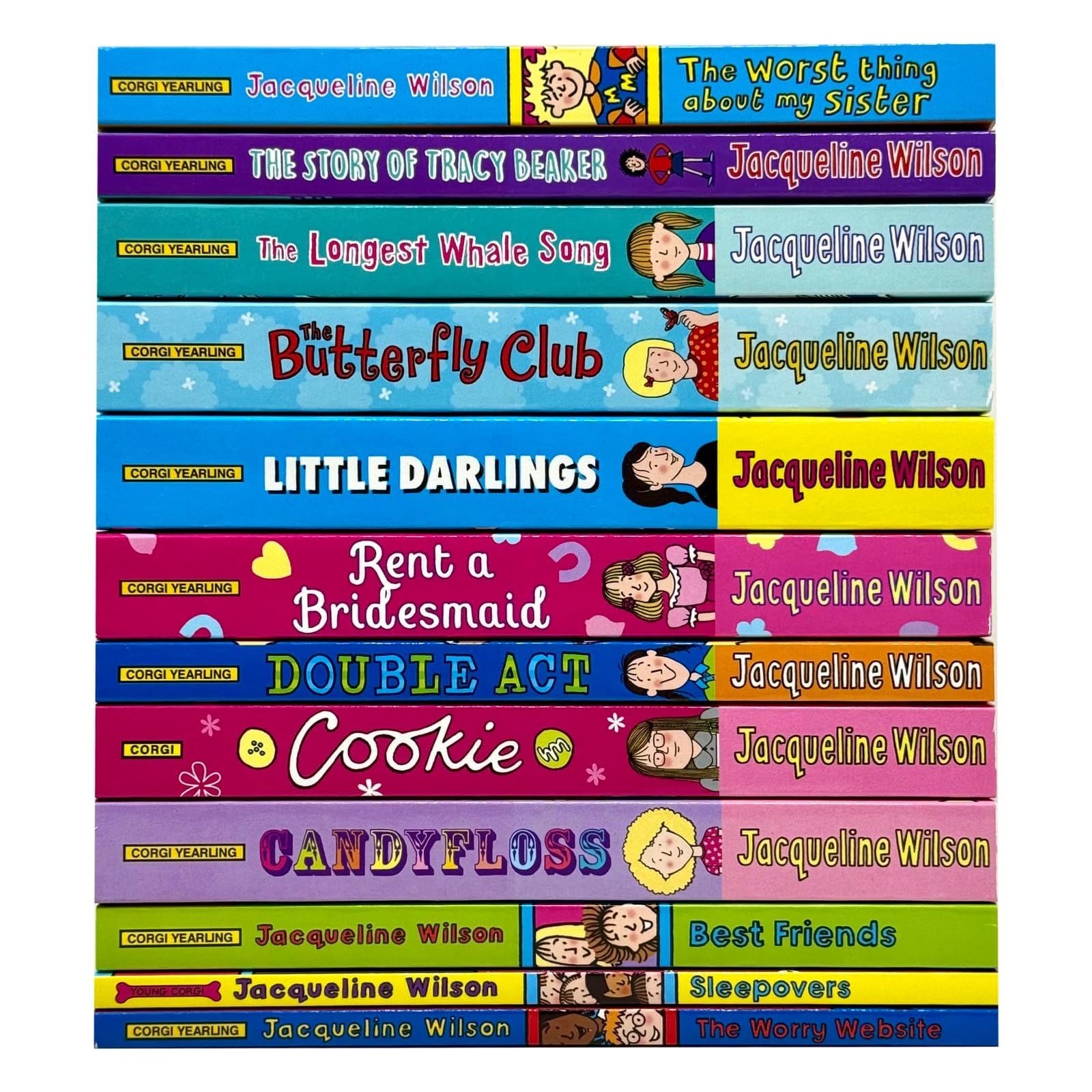 Jacqueline Wilson 12 Books Collection Set – The Worst Thing About My Sister, Tracy Beaker, Little Darlings, Candyfloss & More