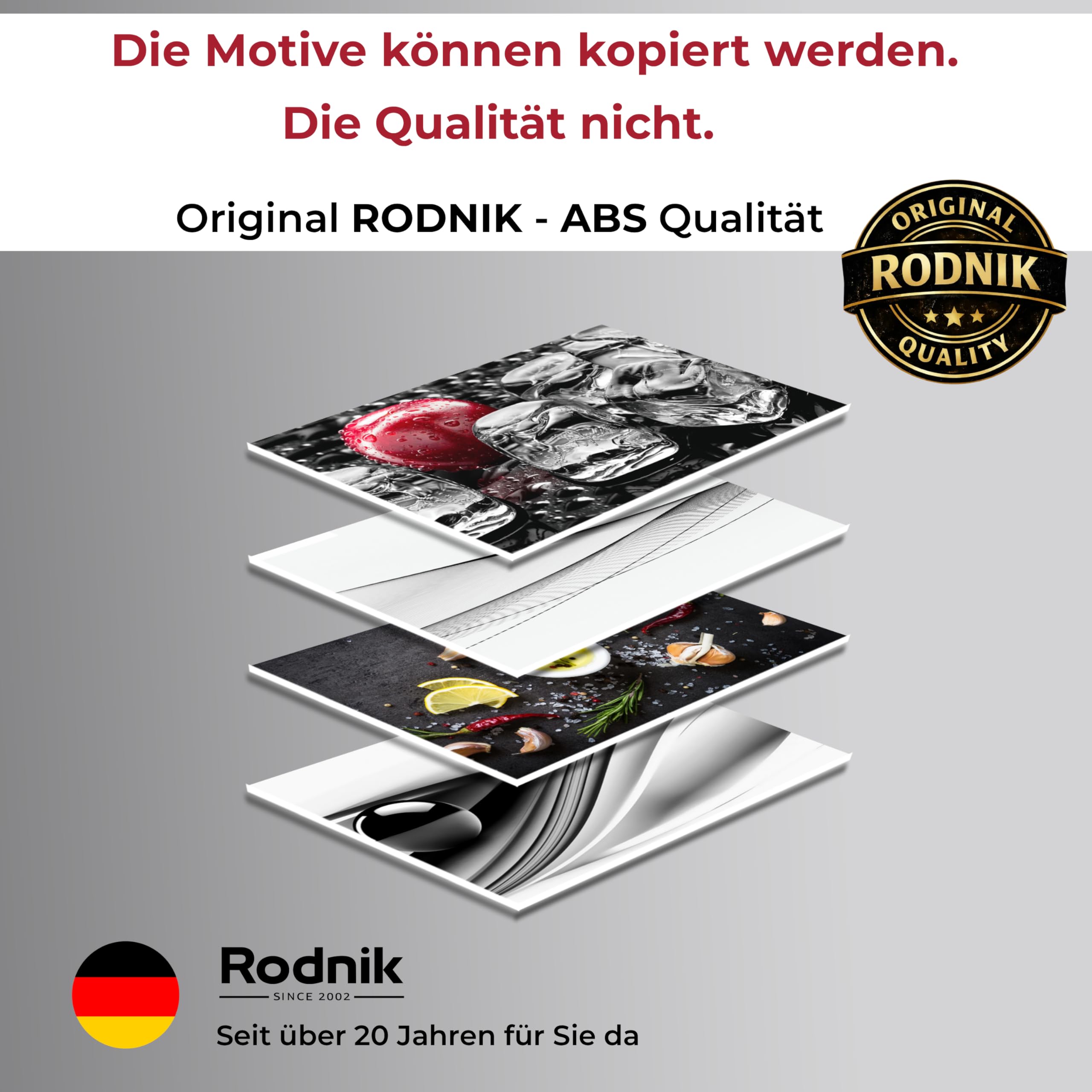 Rodnik Küchenrückwand – monolithische ABS-Platte mit Direktdruck, formstabil und langlebig. Große Motivauswahl (Eleganz, 60x400 cm)