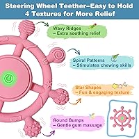 Vista 4 de YOFUN 3-Speed Vibrating Baby Teether – Soothing Silicone Teething Toy for Infants 3M+, Food-Grade, USB Rechargeable – Soft & Safe Gum Relief for