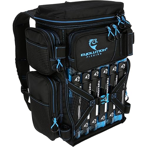 Evolution Fishing Drift Series Tackle Backpack – 3600, Outdoor Rucksack w/ 6 Fishing Tackle Trays, Heavy Duty