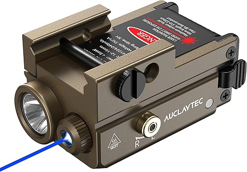 AUCLAYTEC Linterna de pistola láser azul combo de 420 lúmenes de recarga de luz de pistola linterna táctica para riel Picatinny MIL-STD-1913, se