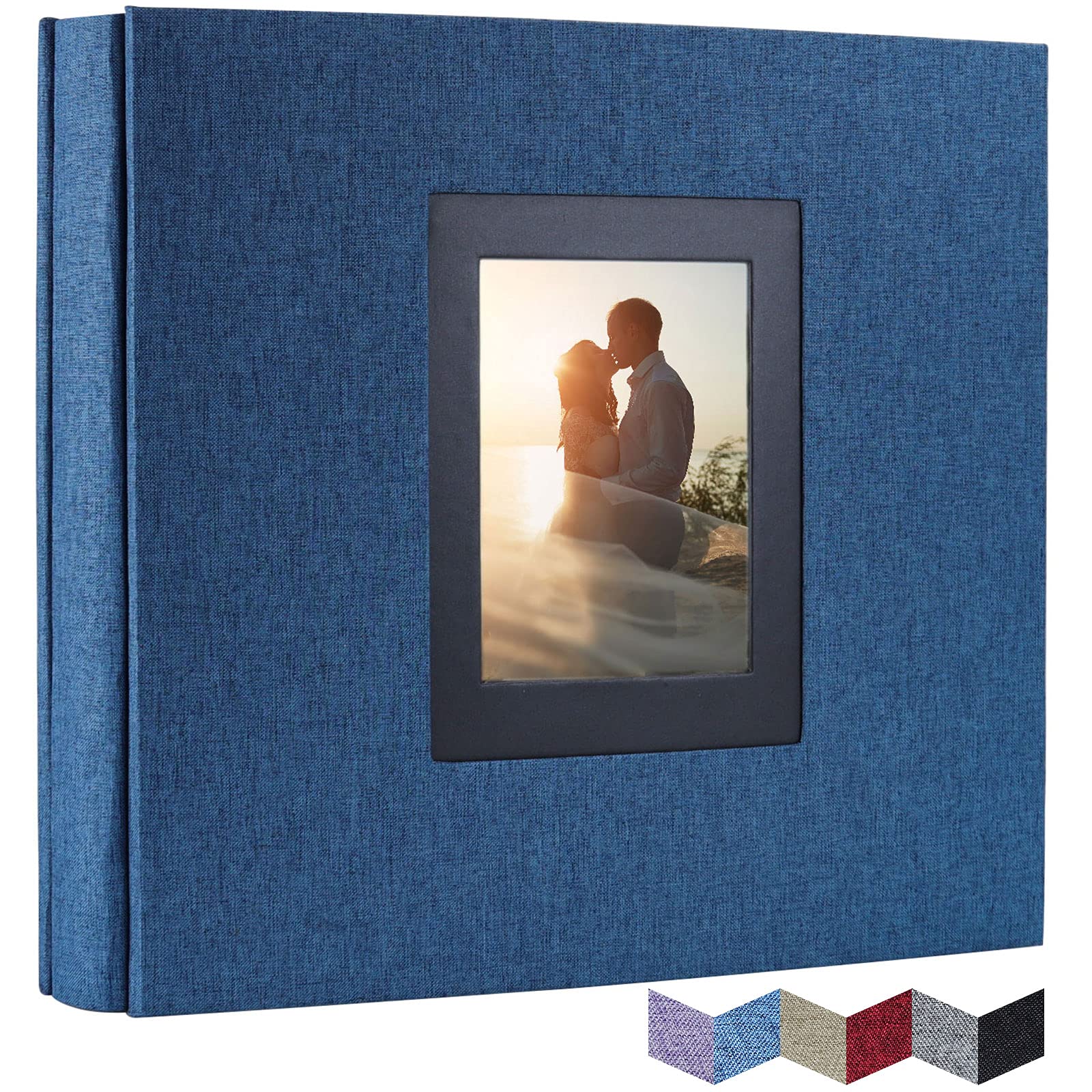 Vienrose 6x4 Photo Album for Photos, Linen Cover with Black Pages, Large Capacity Picture Album for 600 Photos, Wedding Photos, Family Memories Anniversary Keepsakes Photo Book Blue, 600 Pockets