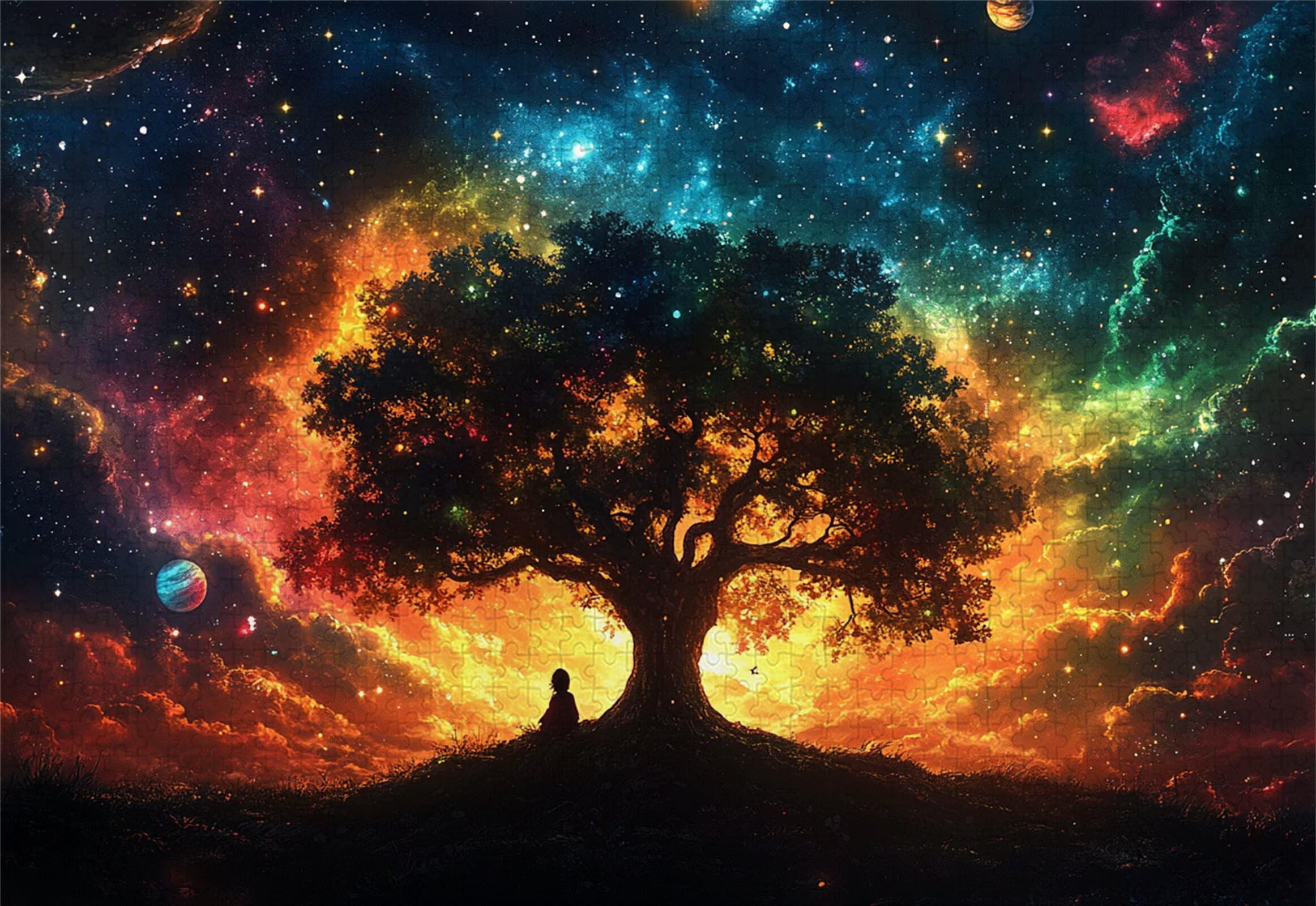 Puzzle 1000 elementów, dla dorosłych, kolor 75 x 50 cm, 1000 szt., klasyczne puzzle, drzewo, wyrafinowane puzzle, zabawka edukacyjna, Impossible drewniane puzzle, odpowiednie dla wszystkich grup