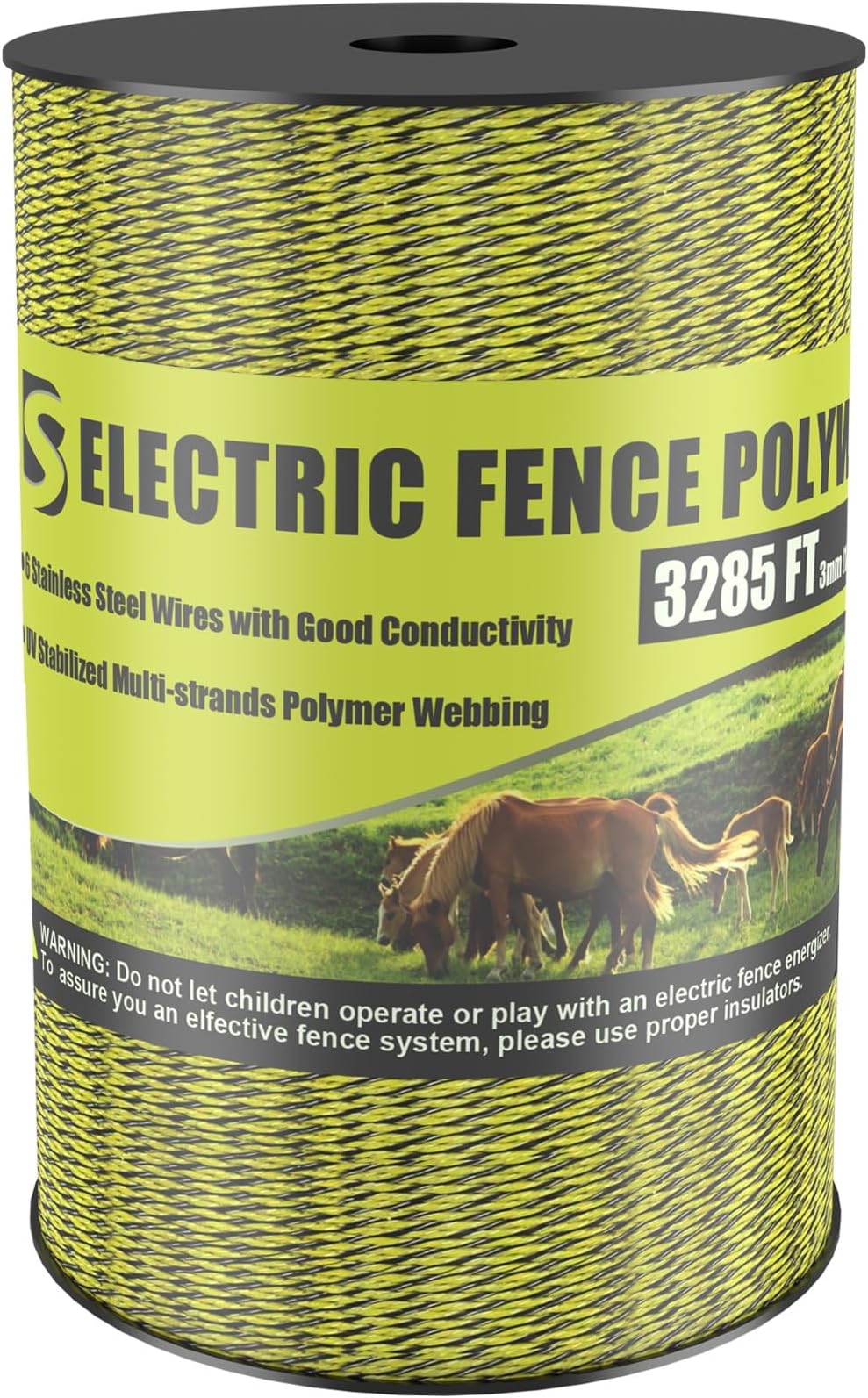 - BESTEEL Upgraded Electric Fence Poly Wire 3285 Feet 1000 Meters, 1/8" Diameter Portable Electric Fencing Polywires, 6 Stainless Steel Strands for Reliable Conductivity and Rust Resistance UV Resistant