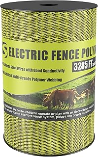 BESTEEL Upgraded Electric Fence Poly Wire 3285 Feet 1000 Meters, 1/8" Diameter Portable Electric