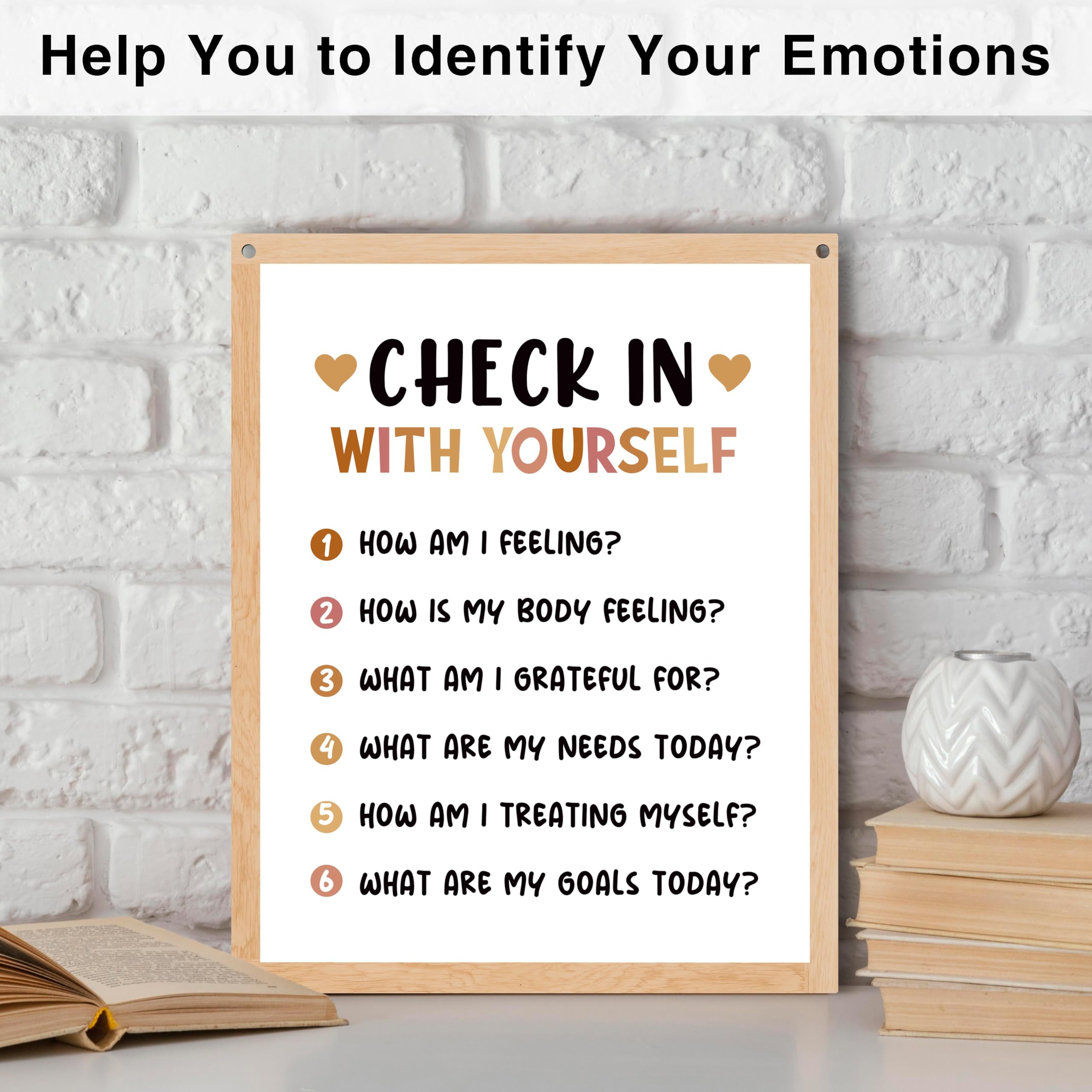 Snapklik.com : Therapy Office Decor, Mental Health Wood Wall Art, Check In