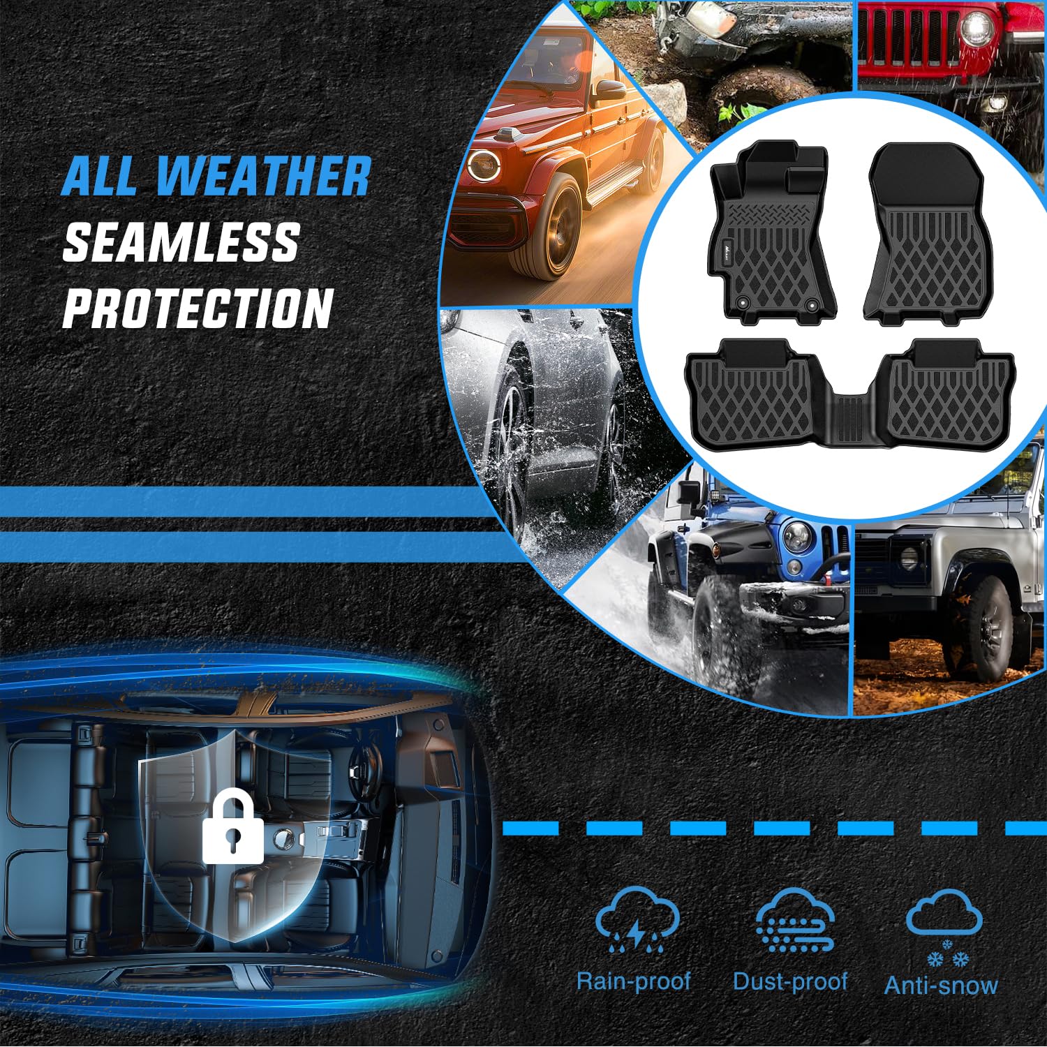 Nilight TPE Floor Mats for Subaru Outback Legacy 2010 2011 2012 2013 2014 All Weather Custom Fit Heavy — view 6