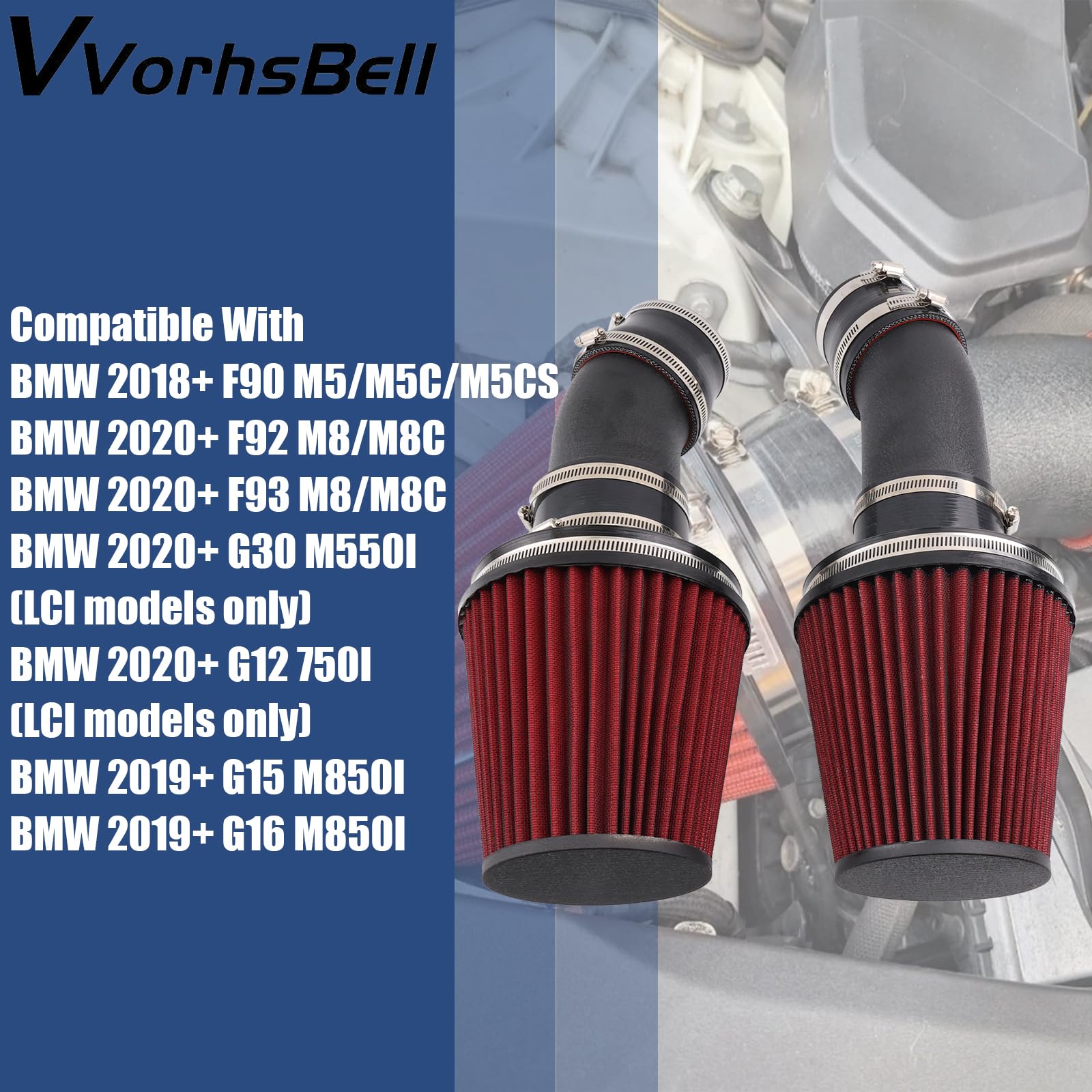 Kaltlufteinlass kompatibel mit BMW F90 M5 M8 Competition G30 M550i M850i Performance Upgrade