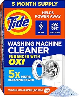 Washing Machine Cleaner by Tide, Washer Machine Cleaner with Oxi for Front and Top Loader Washer Machines, Deep Cleaning Residue & Odor Eliminator, 5 Month Supply (Packaging May Vary)