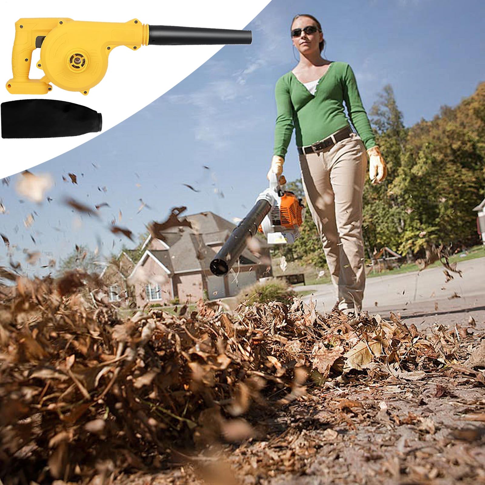 Soplador de Hojas portátil Aspiradora Eléctrica de Gran Potencia | Soplador De Aire Inalámbrico Y Portátil Para Hogares, Céspedes, Patios, Talleres, Canalones, Detallado Automóviles, Obras,