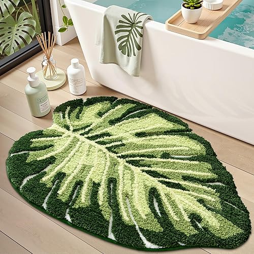 Miniatura 18 de LUMI Lindas alfombras de baño, divertidas alfombras de pasillo de frutas, alfombra de baño suave y esponjosa, absorbente, antideslizante para baño,