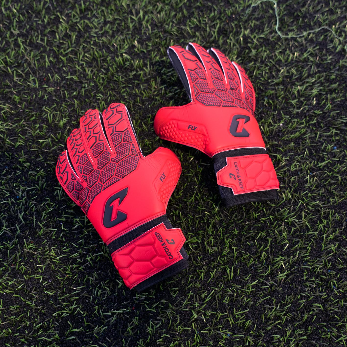 CATCH & KEEP Kralle Junior Pro 3.0 - Guantes Portero Futbol niño Profesionales Falcon Grip Resistentes