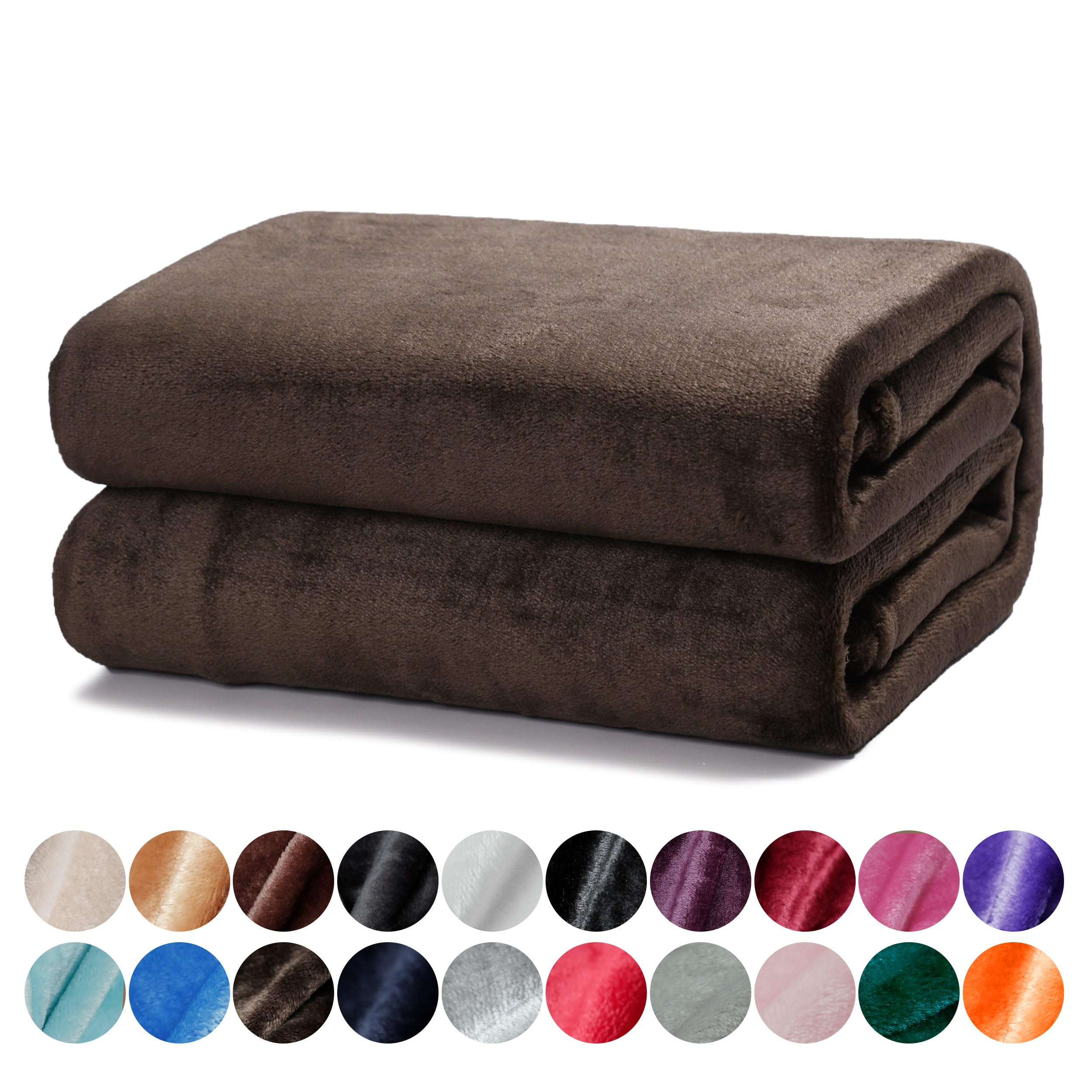 DALINA Textil - Manta para Sofá pequeña 130x160cm - Manta Terciopelo - Manta Ligera Franela para Sofá, Cama, Viaje, Sala de Estar (MARRÓN Oscuro)
