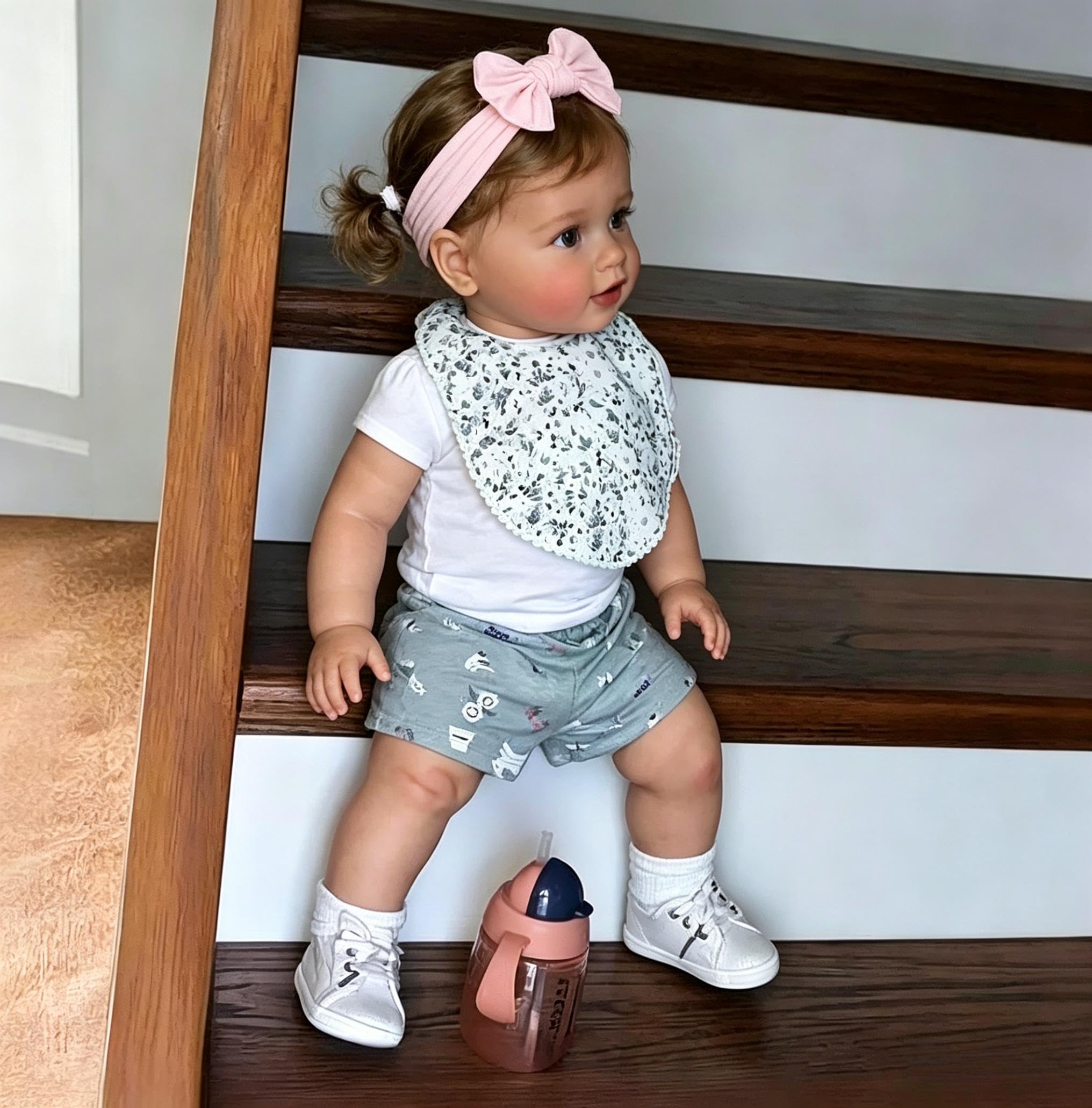 RXDOLL Bambole realistiche di grandi dimensioni Pippa 26 pollici realistiche Reborn Toddler Girl Bambole Soft Vinyl Cloth Body Real Looking Toddler Doll Giocattoli per ragazze Regali di Natale