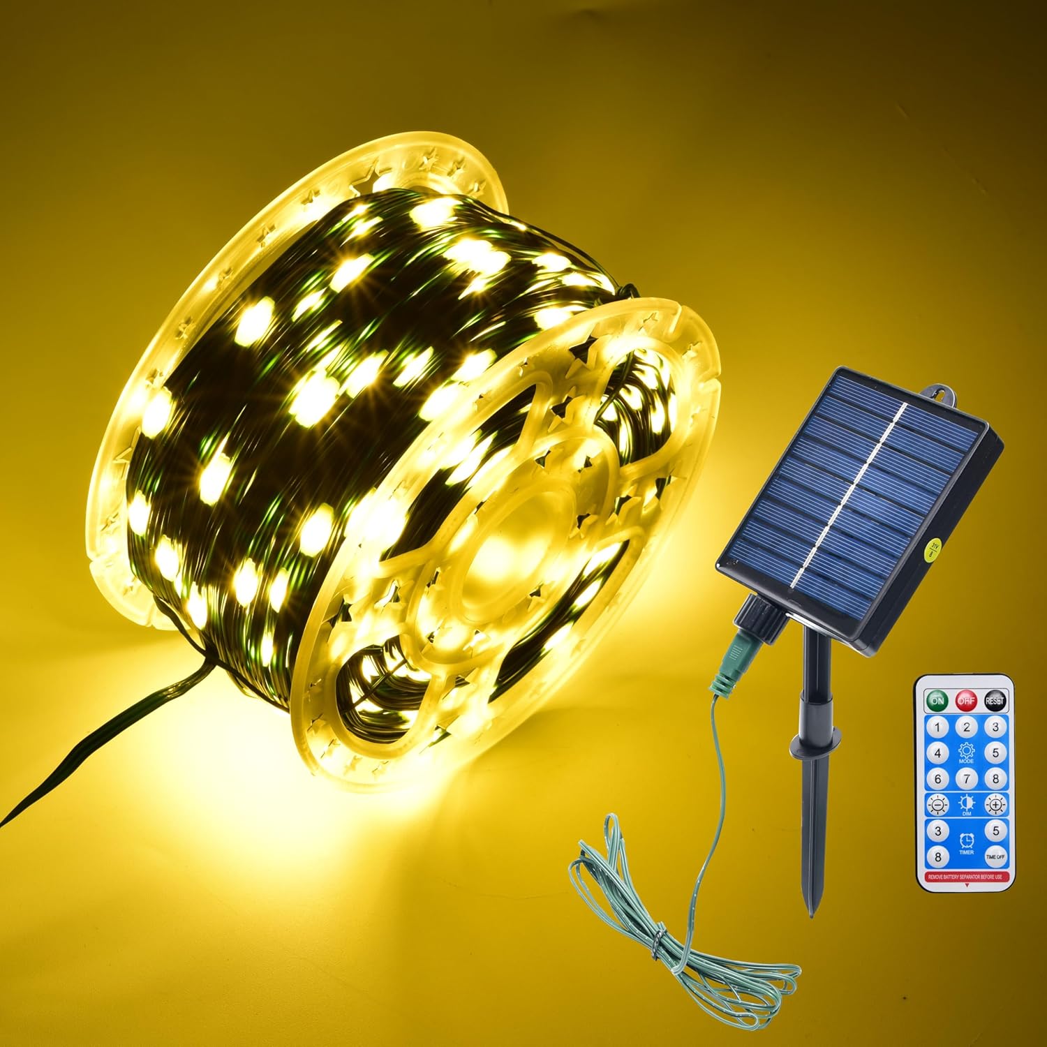 Karlling Solar String Lights Outdoor Waterproof,800 LEDs Solar Fairy Lights for Christmas,Parties,Wedding,Garden,Patio,Fence,Decor with Remote Control(Warm White,266ft)