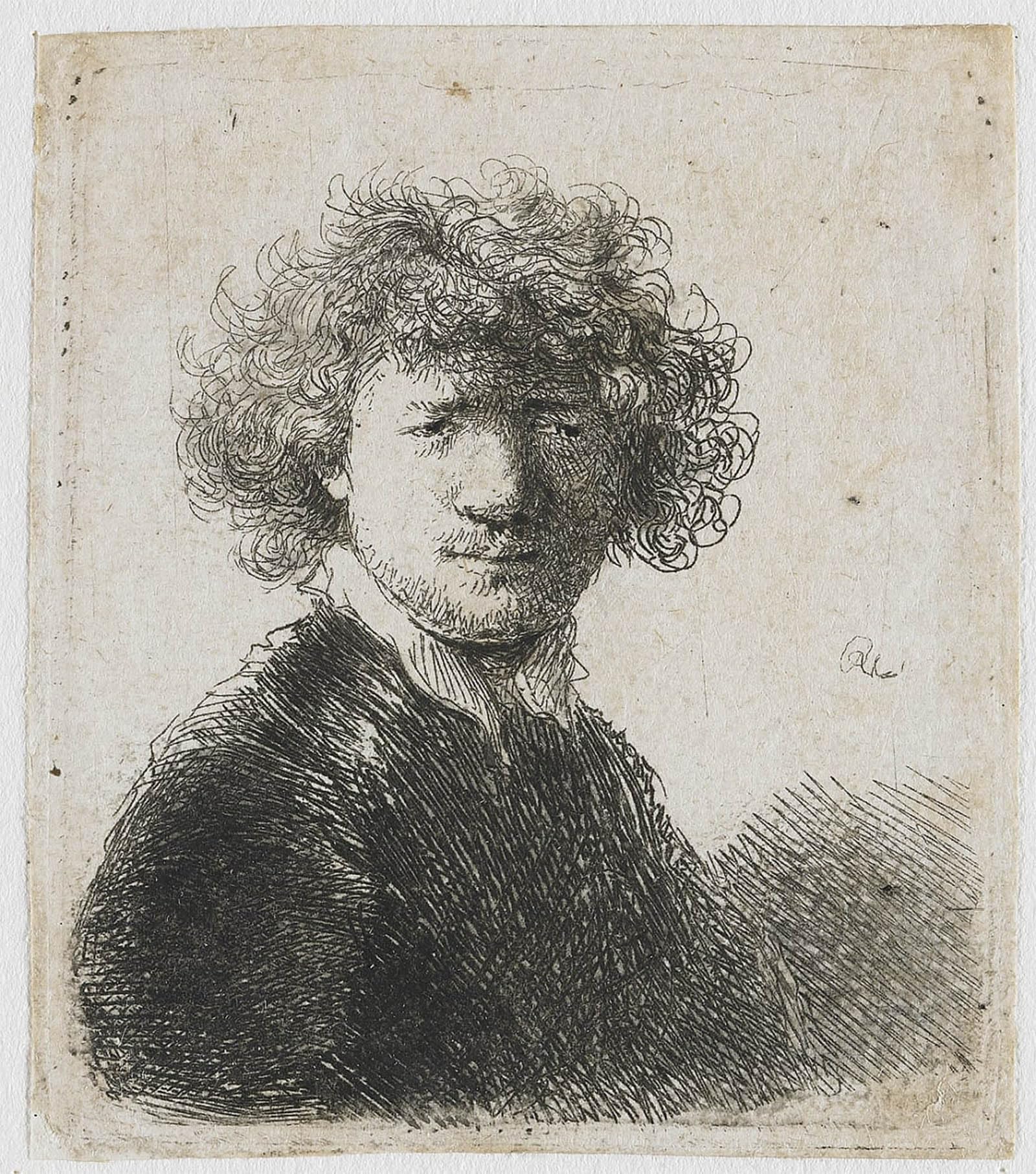 SERENDIPITP Aesthetic Poster Photo Wall Print Retro Picture Self-portrait with hair and white collar by Rembrandt van Rijn Modern Wall Artwork for Home Decor 60x90cm