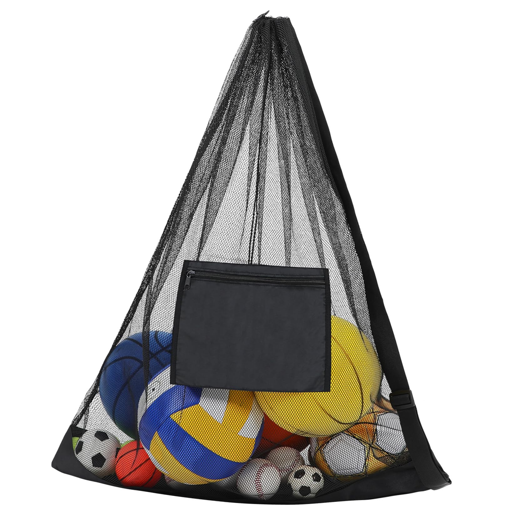 VICASKY Sturdy Canvas Mesh Duffle Bag Large Team Bag for Sports Equipment Drawstring Closure