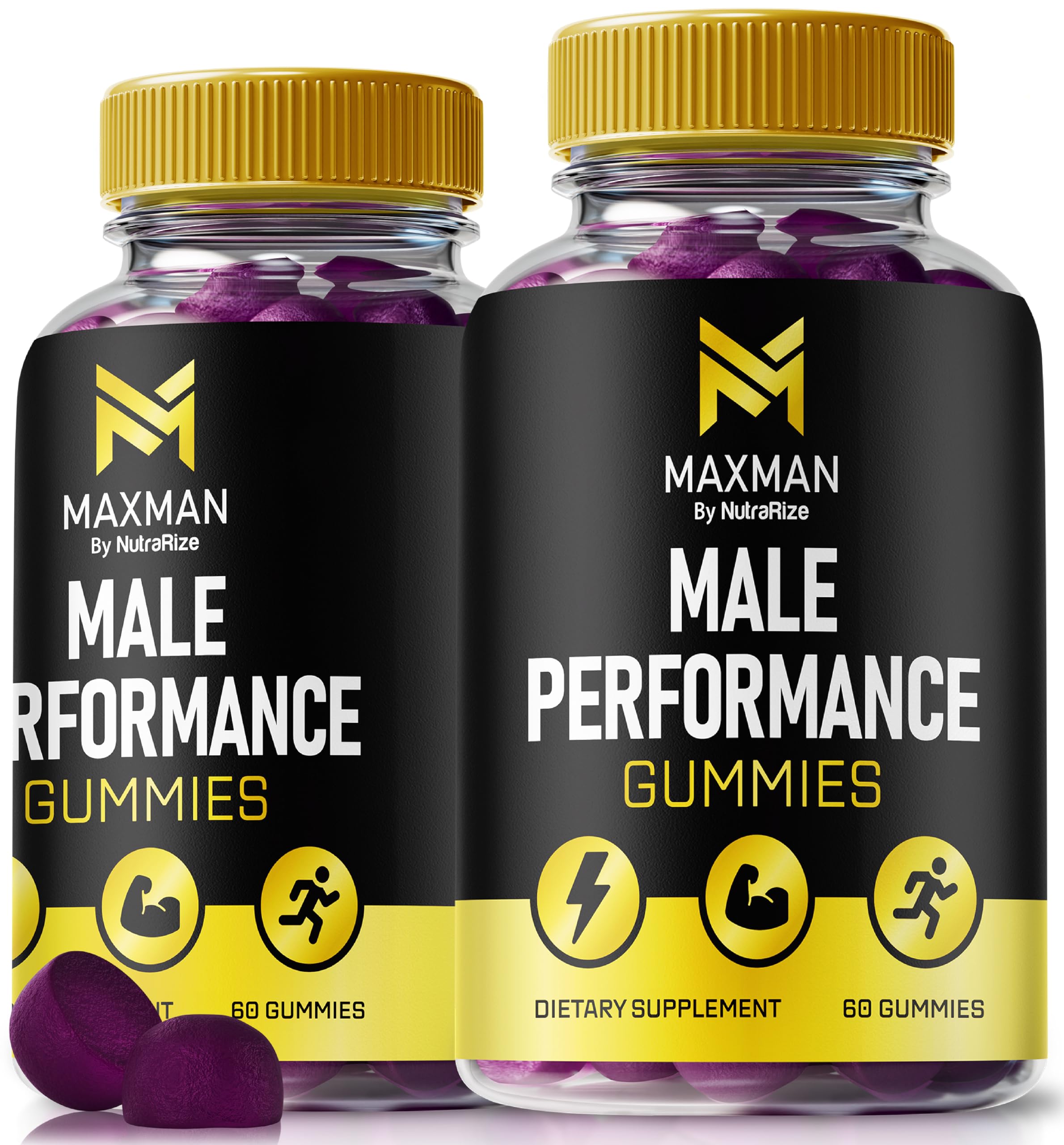 (2 Pack) MaxMen Male Gummies – Premium MaxMen Formula for Men with Naturally Sourced Ingredients to Support Stamina, Drive, and Everyday Performance, Official Max Men Gomitas (120 Gummies)