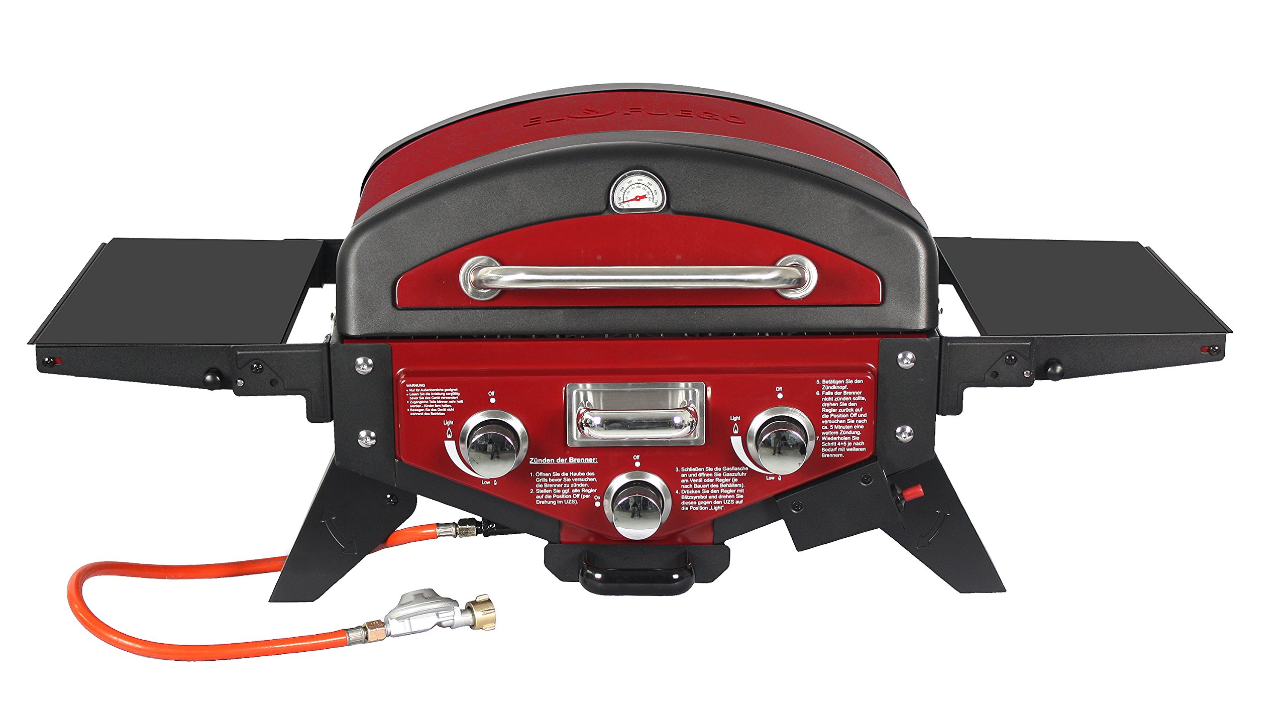 El Fuego Medison grill gazowy, czerwony, 38 x 118,5 x 52 cm, AY5262