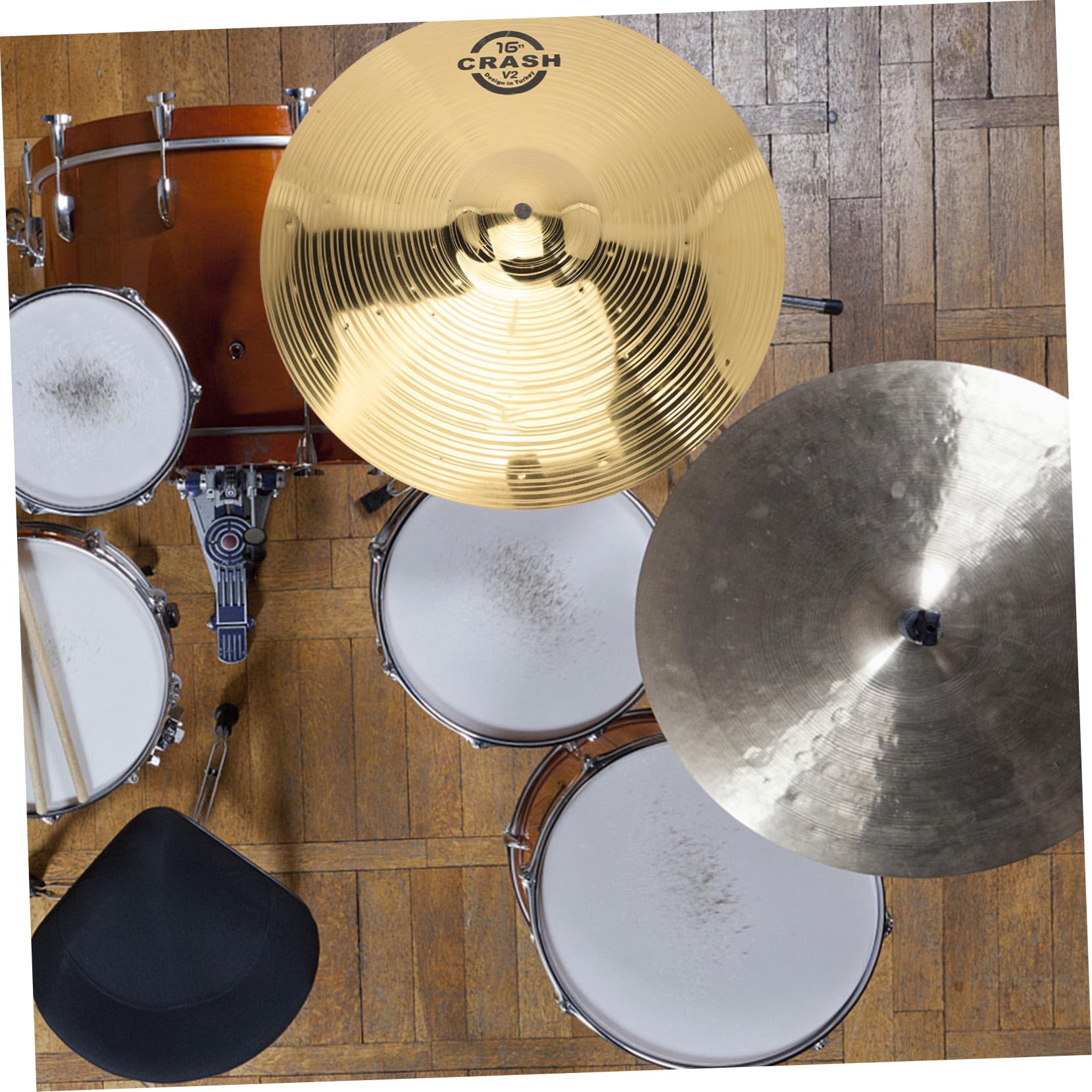 Vaguelly 16 pulgadas Crash Cymbals - Platillos de latón para principiantes (40 cm)