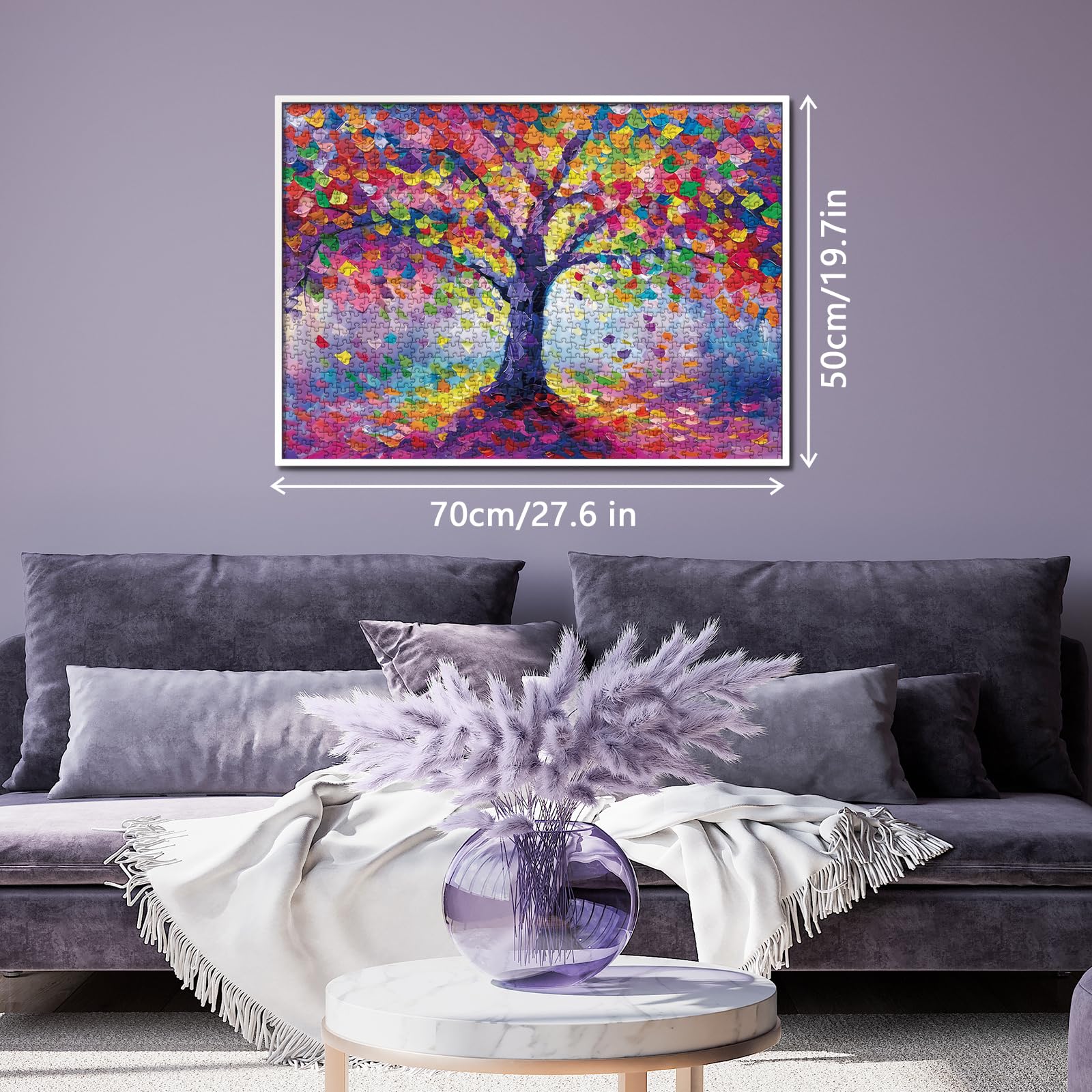 Colorful Tree of Life Puzzle for Adult 1000 Piece, Rainbow