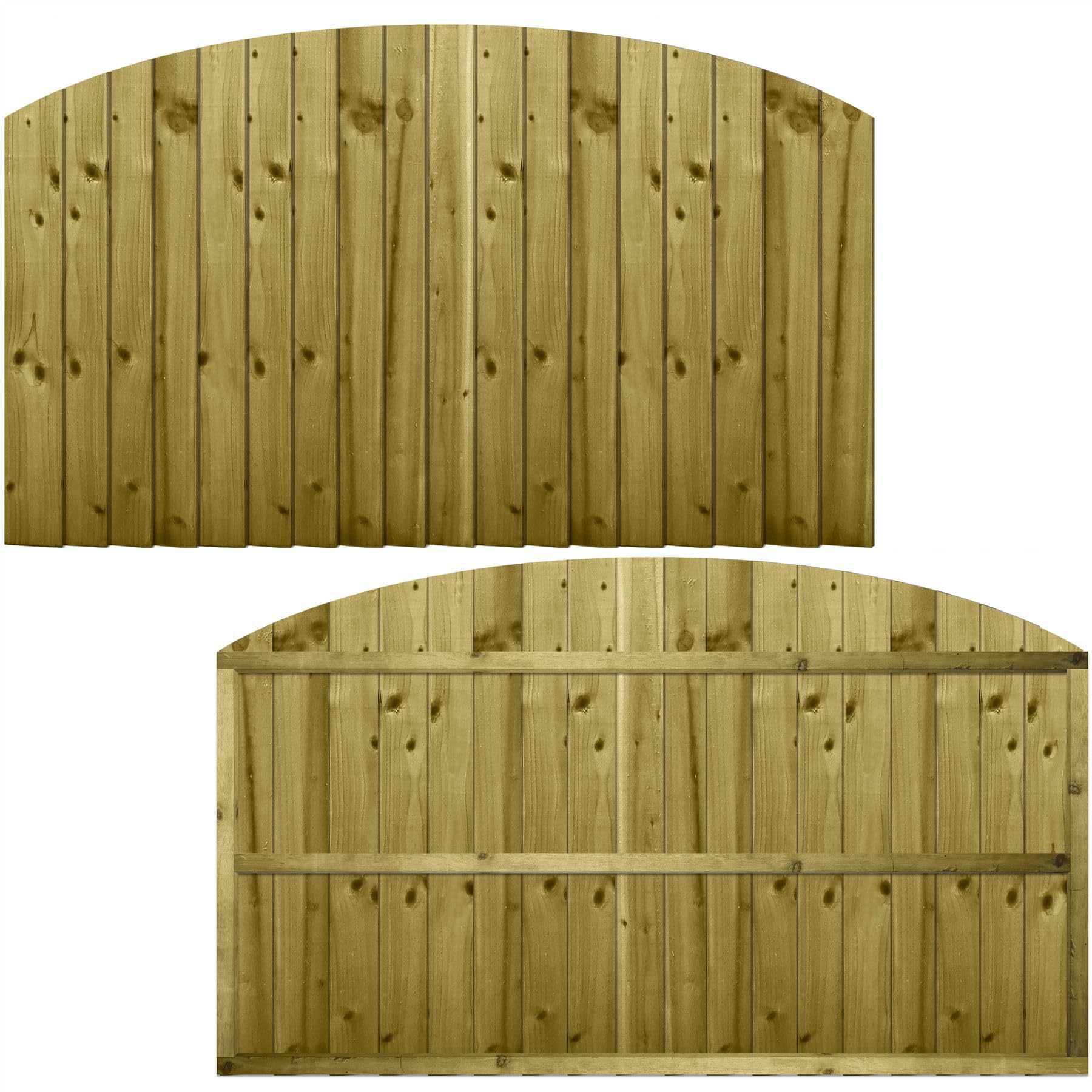 Premier Garden Supplies Pressure Treated (Tanalised) Dome Top Feather Edge Fence Panel, 6Ft X 3Ft Fully Framed Wooden Arch Topper Extension | Heavy Duty Treated Closeboard Fencing, Ideal For Any Garden Perimeter (Wide: 182Cm X High: 112Cm)