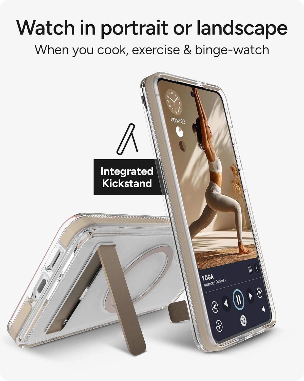 ZAGG Santa Cruz Snap Samsung Galaxy S26+ Case with Kickstand - Titanium Gray, Magnetic Crystal Clear Protective Phone Cover, 13ft Drop Protection, Graphene Reinforced, Slim Case with Stand