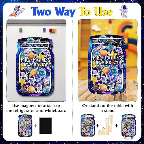 Miniatura 8 de Tarro de recompensa magnético personalizado con estrellas pastel para estudiantes, tabla de anuncios, preciosa herramienta de gestión de aula, idea