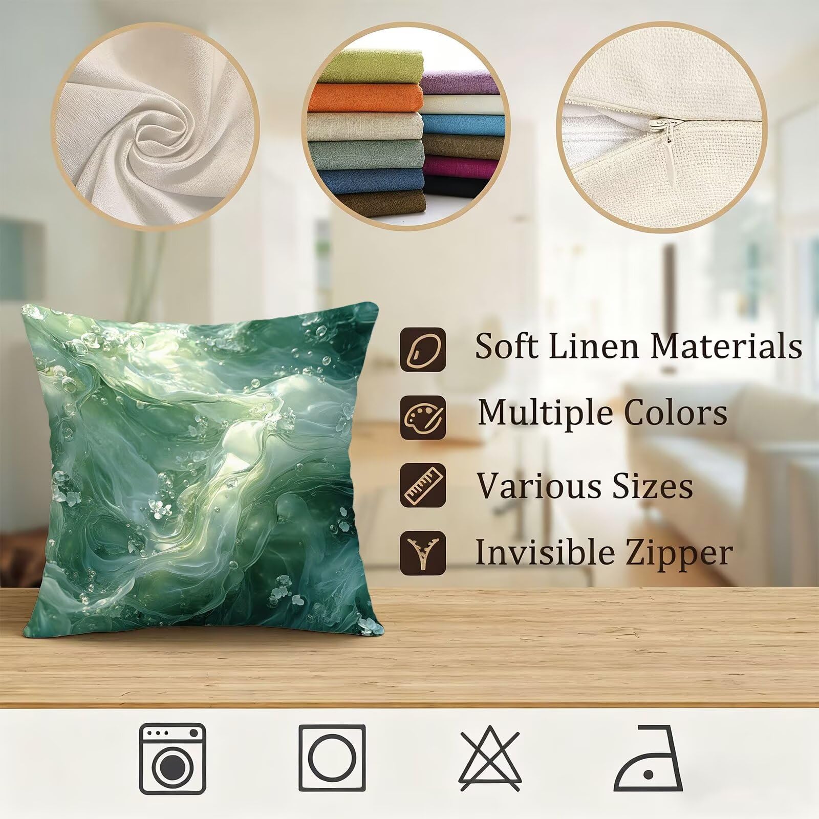 Vert Housse Coussin 60x60 RêVe Taie Oreiller 60x60 Lot de 4 Super Doux Protege Oreiller 60 x 60 Decoration Automne Taie D'oreiller Carrées Coussin Canape, pour Maison Chambre Canapé Chaise E - 828