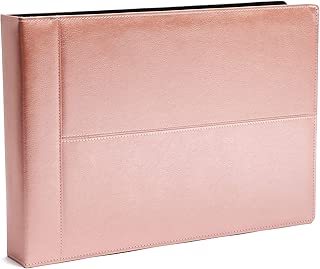 Juvale Rose Gold Business Check Binder, PU Leather, 14 x 10 x 2 Inches - coolthings.us