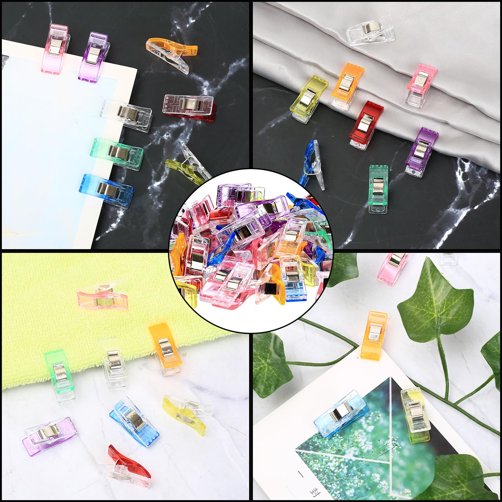 Mollette da Cucito 130 PZ, Clip per Cucire Morsetti, Clip di Plastica Multiuso per Macchina da Cucire