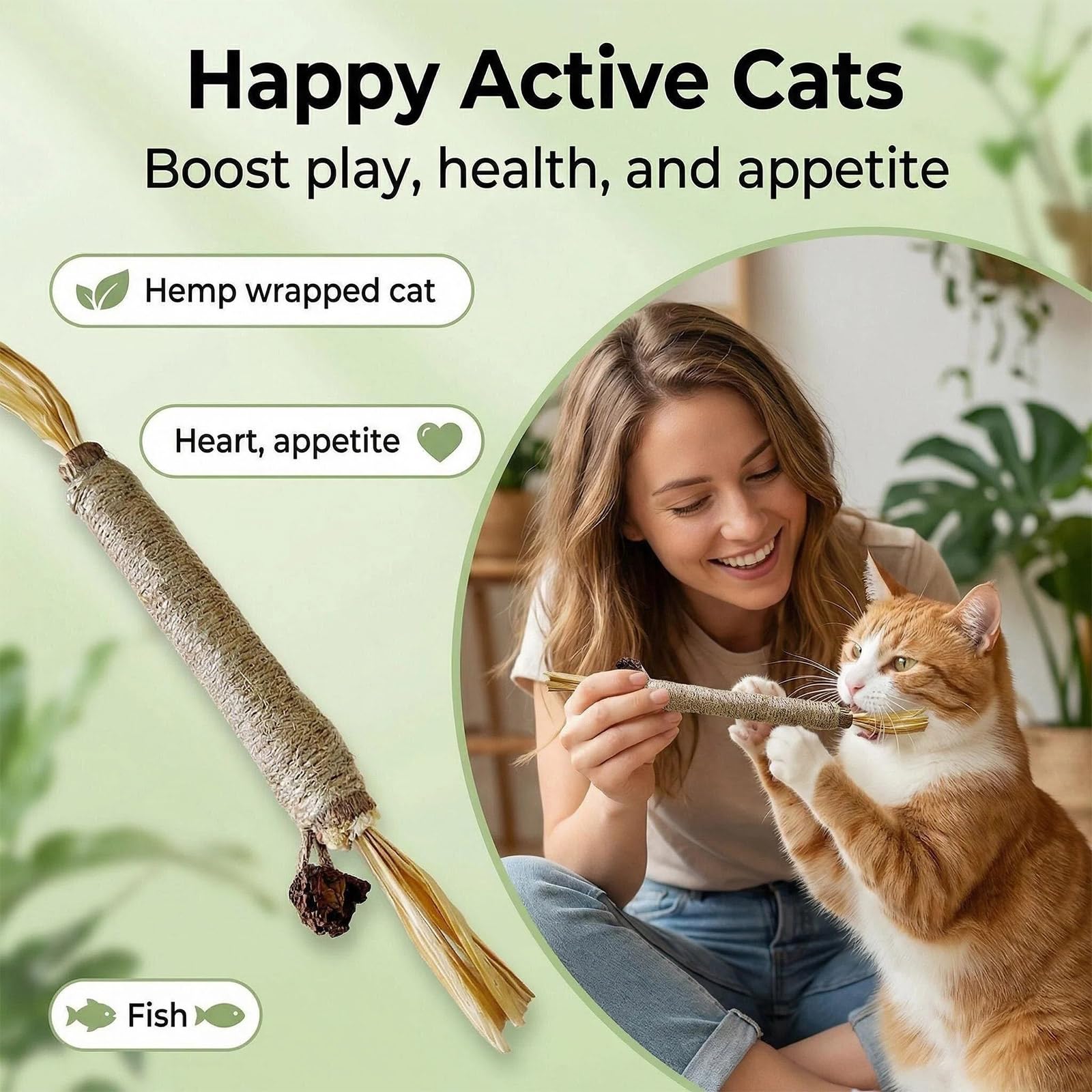 6 Piezas Naturales para Morder Gatos, Hierba Gatera Juguete Masticar Palos Gato, Palitos de Catnip para Gatos, Compatible para Gatos, Salud Oral y Estimulación de Ejercicio en Felinos