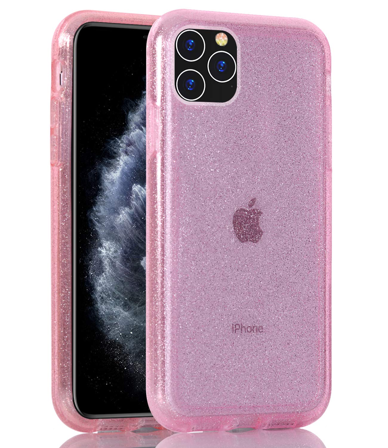 BAISRKEClear Glitter Case for iPhone 5.8, Hybrid Heavy Duty Protection Case Hard Plastic & Soft TPU Sturdy Shockproof Armor High Impact Resistant Cover for iPhone 5.8 [Pink]